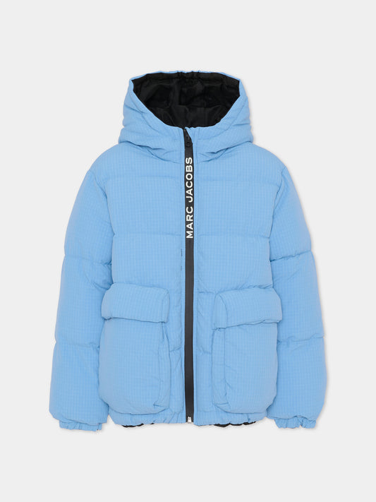 Piumino reversibile azzurro per bambino con logo,Marc Jacobs,W60618 V70