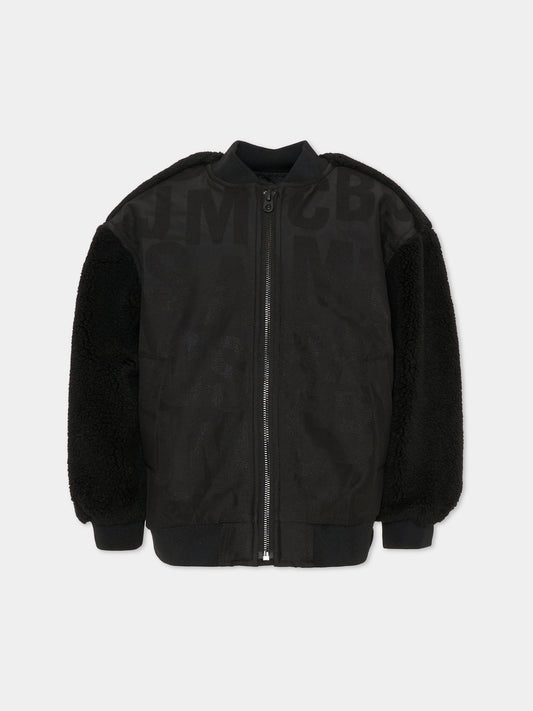 Bomber nero per bambino con logo,Marc Jacobs,W60621 09B
