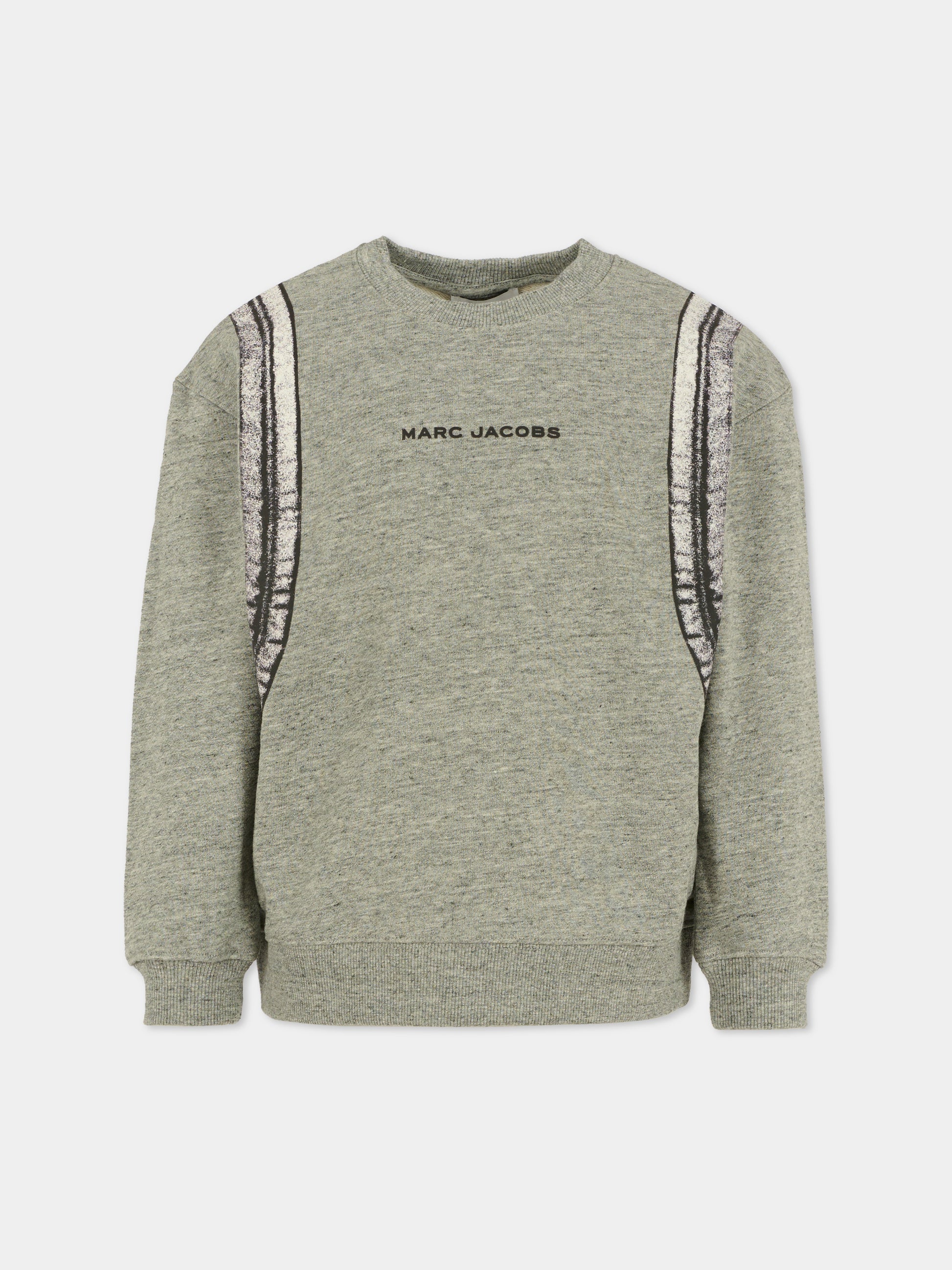 Felpa grigia per bambino con logo e stampa zaino,Marc Jacobs,W60623 A35