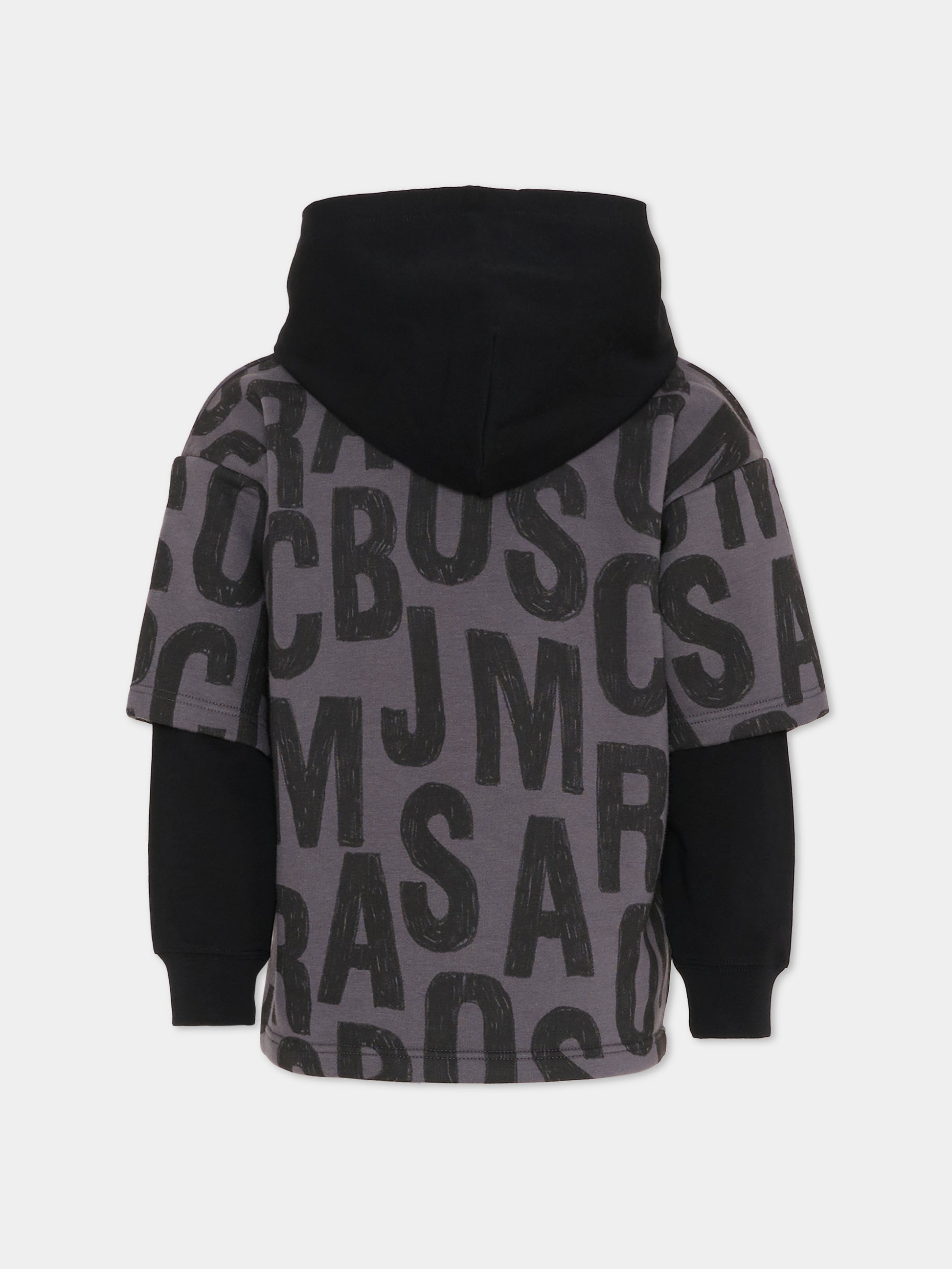 Felpa grigia per bambini con logo,Marc Jacobs,W60626 075