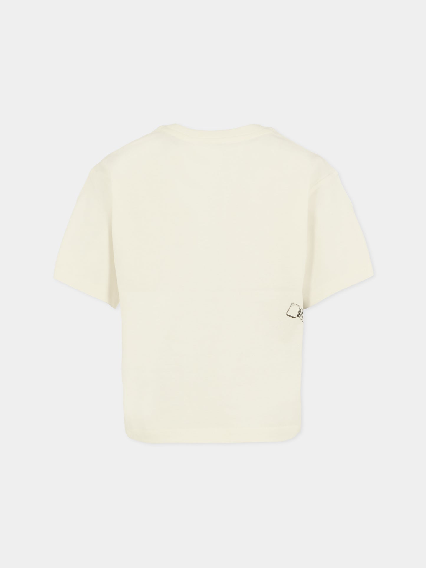 T-shirt avorio per bambino con logo e zip,Marc Jacobs,W60637 126