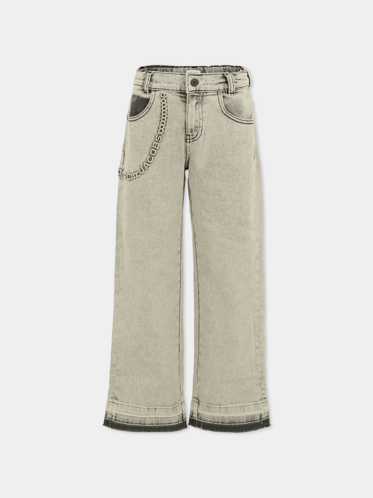 Jeans grigi per bambino con logo e catena,Marc Jacobs,W60646 09B