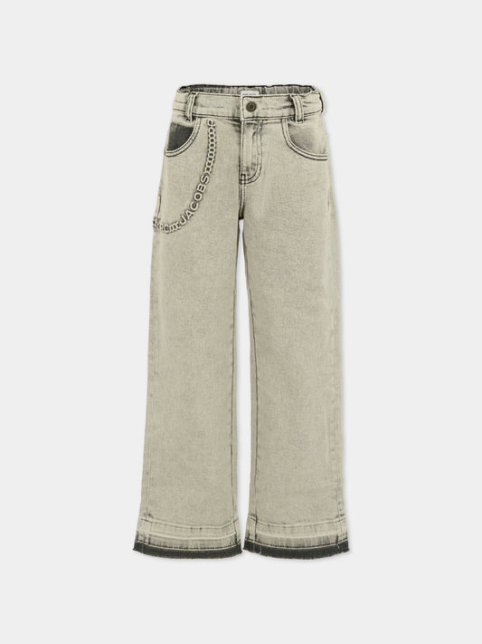 Jeans grigi per bambino con logo e catena,Marc Jacobs,W60646 09B