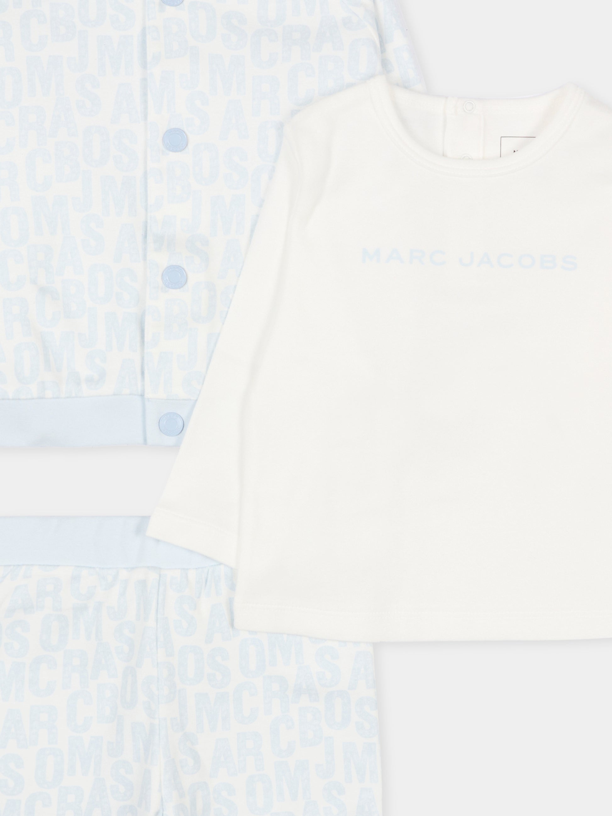 Completo reversibile celeste per neonato con logo,Marc Jacobs,W60660 791