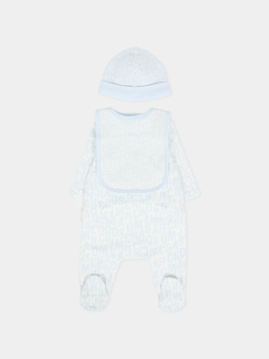 Set tutina celeste per neonato con logo,Marc Jacobs,W60668 791