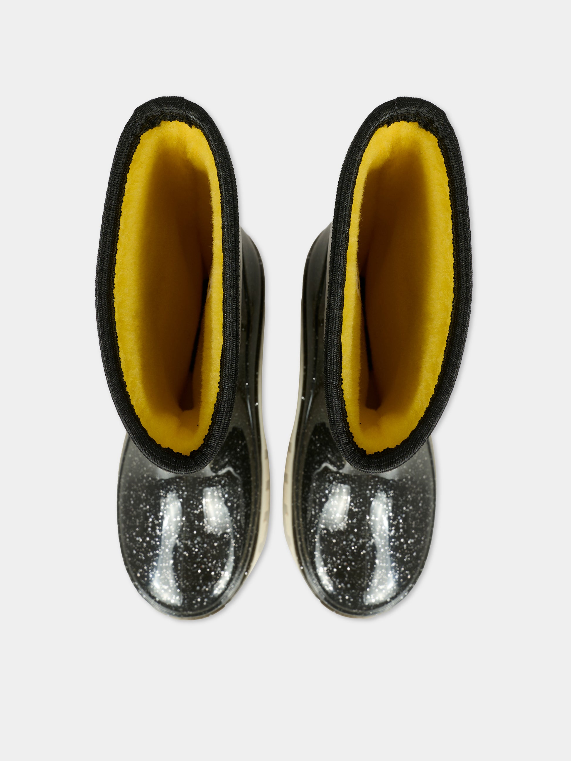 Stivali da pioggia neri per bambina con patch,Marc Jacobs,W60673 09B