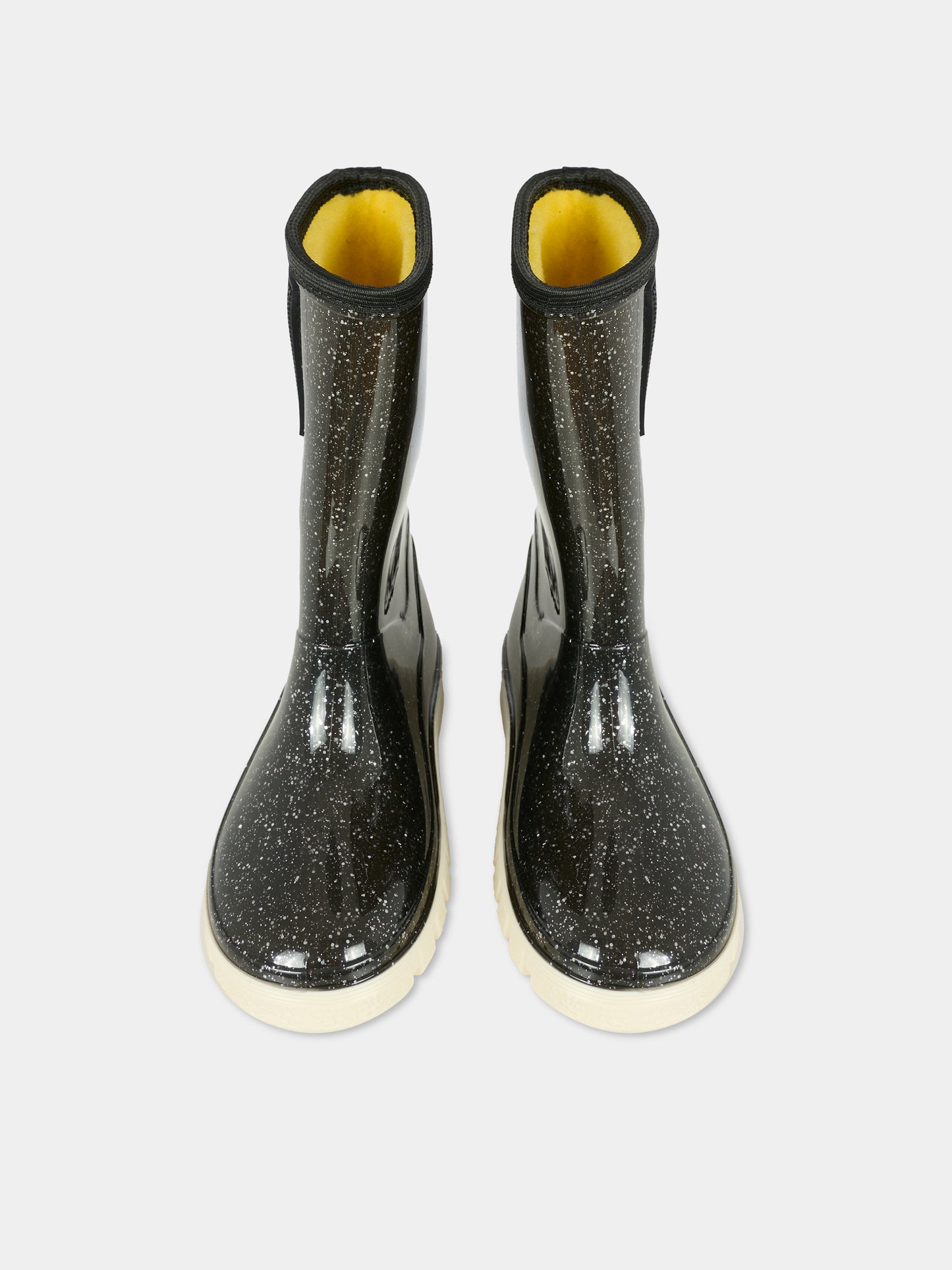 Stivali da pioggia neri per bambina con patch,Marc Jacobs,W60673 09B