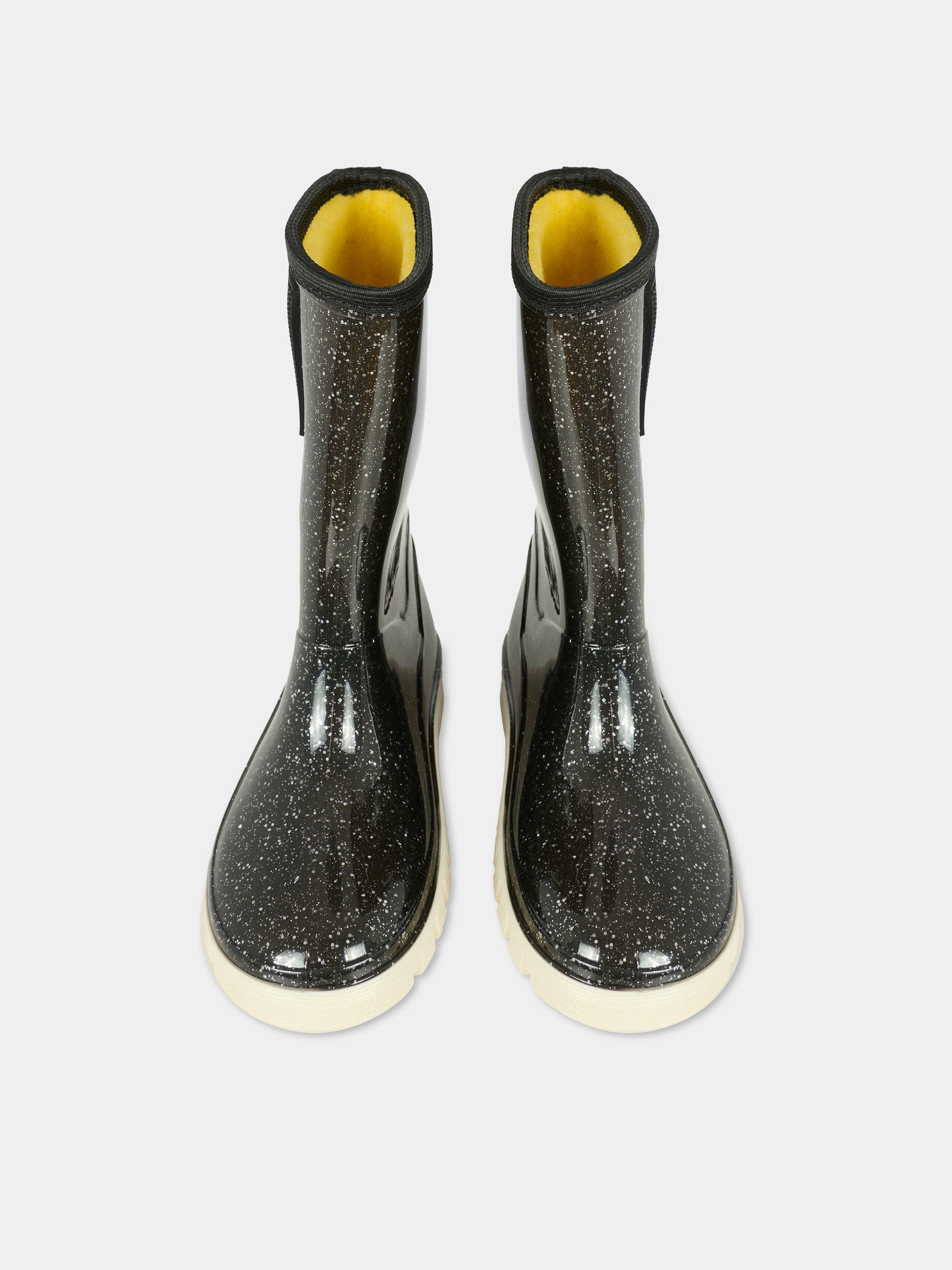 Stivali da pioggia neri per bambina con patch,Marc Jacobs,W60673 09B