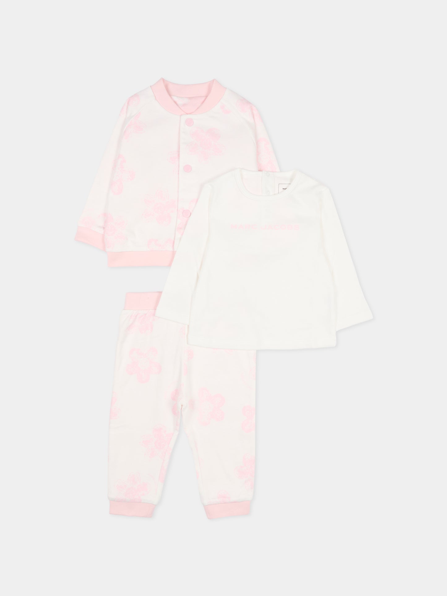 Completo reversibile rosa per neonata con fiori,Marc Jacobs,W60693 475