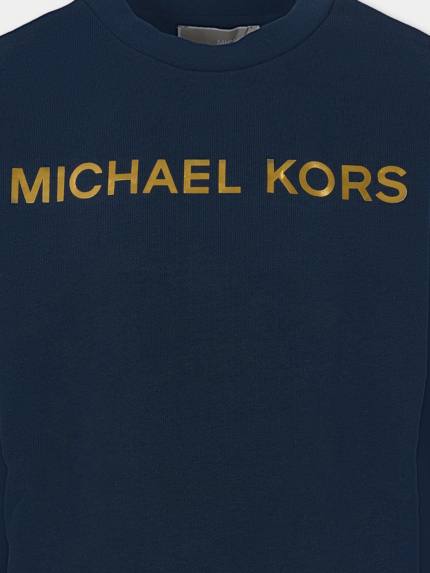 Felpa blu per bambina con logo,Michael Kors,R30469 849