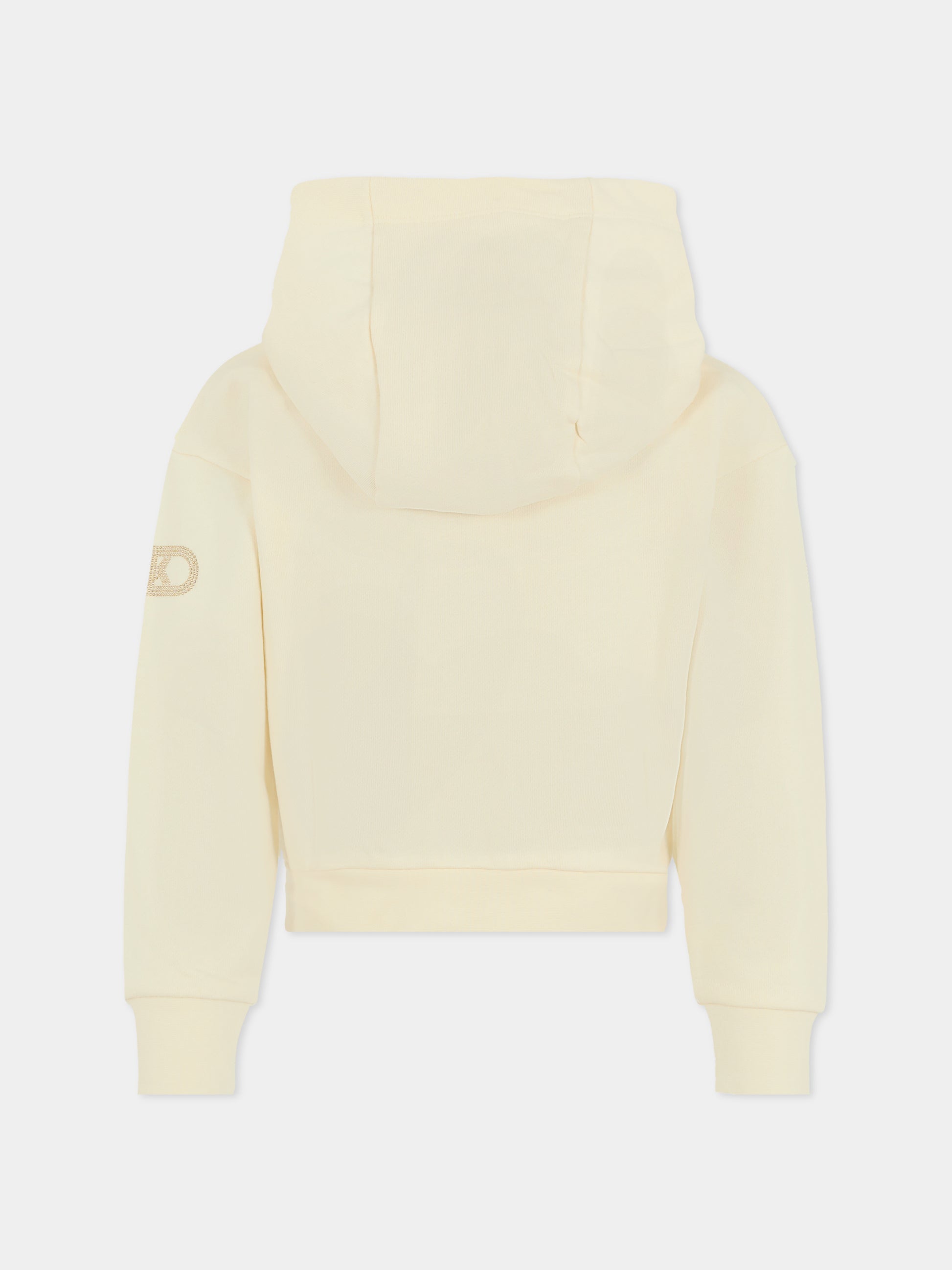 Felpa avorio per bambina con logo,Michael Kors,R30471 190