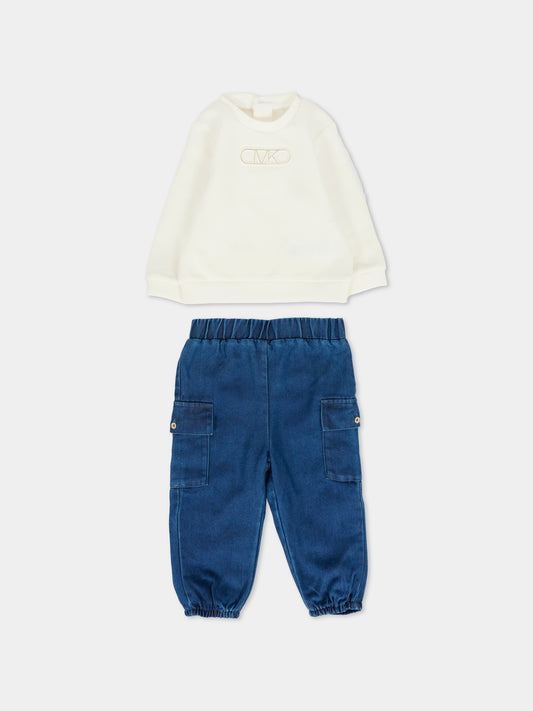 Completo avorio per neonata con logo,Michael Kors,R30506 N48