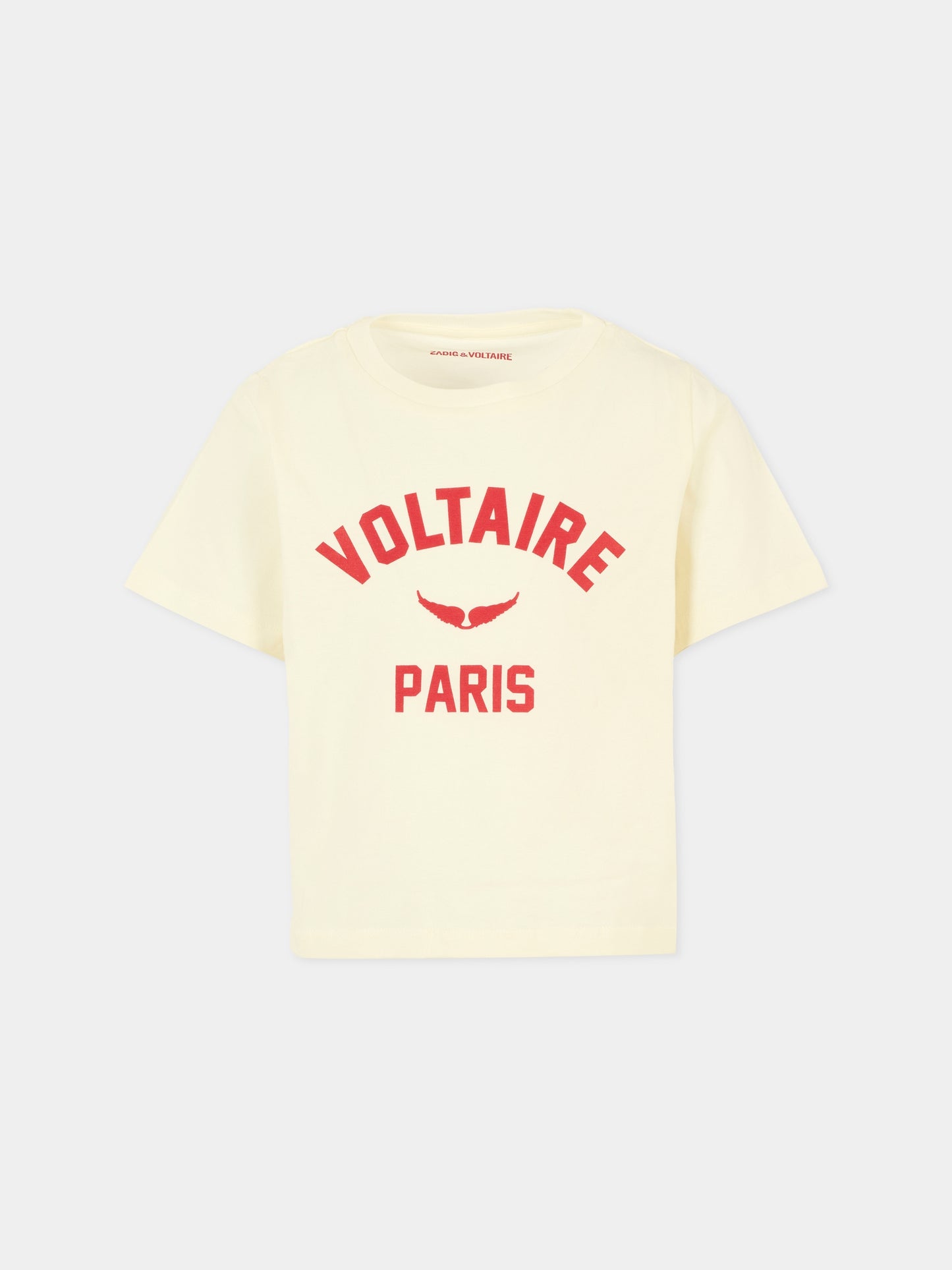T-shirt avorio per bambini con logo,Zadig & Voltaire Kids,X60459 195