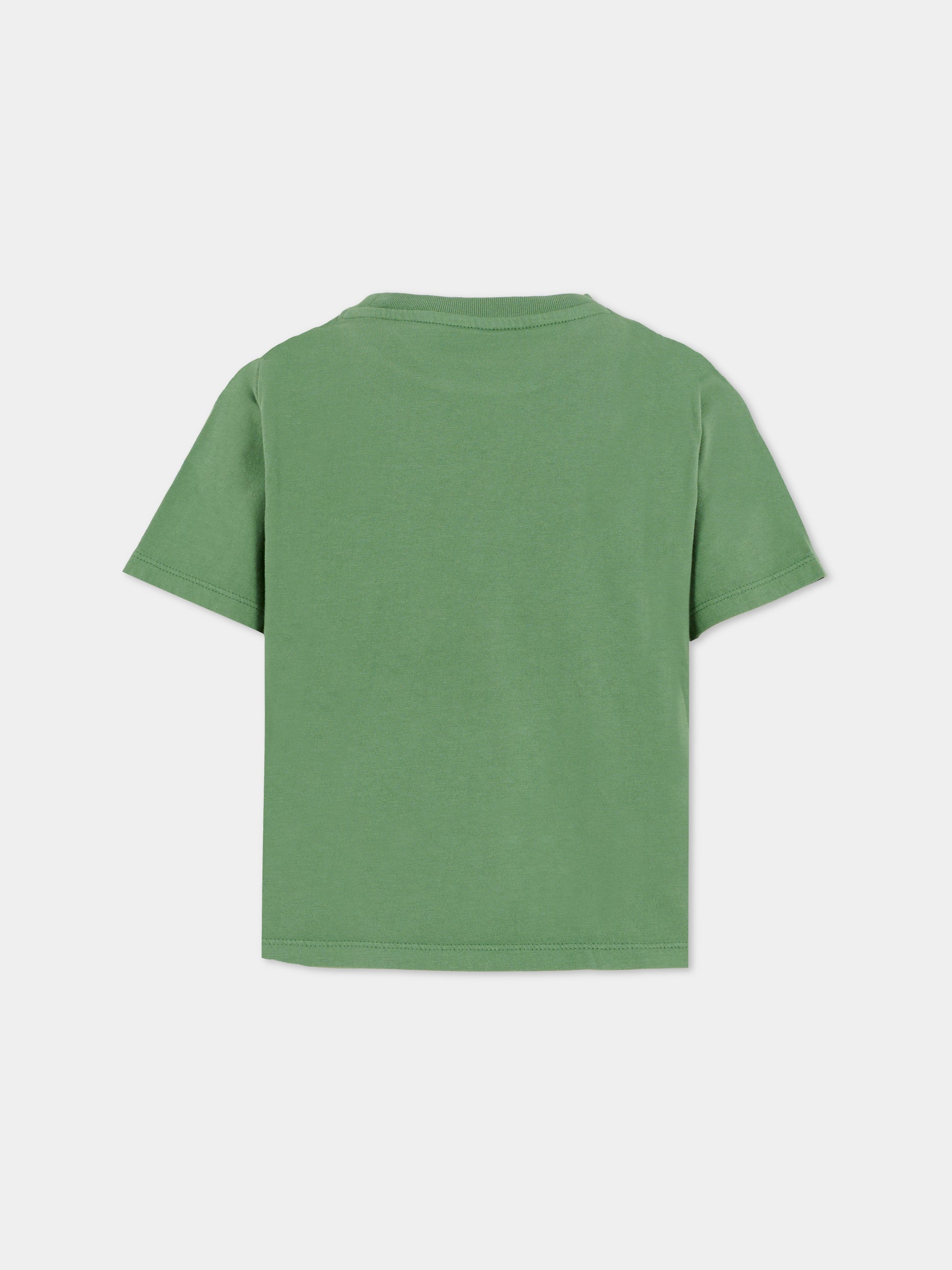 T-shirt verde per bambini con logo,Zadig & Voltaire Kids,X60459 67E