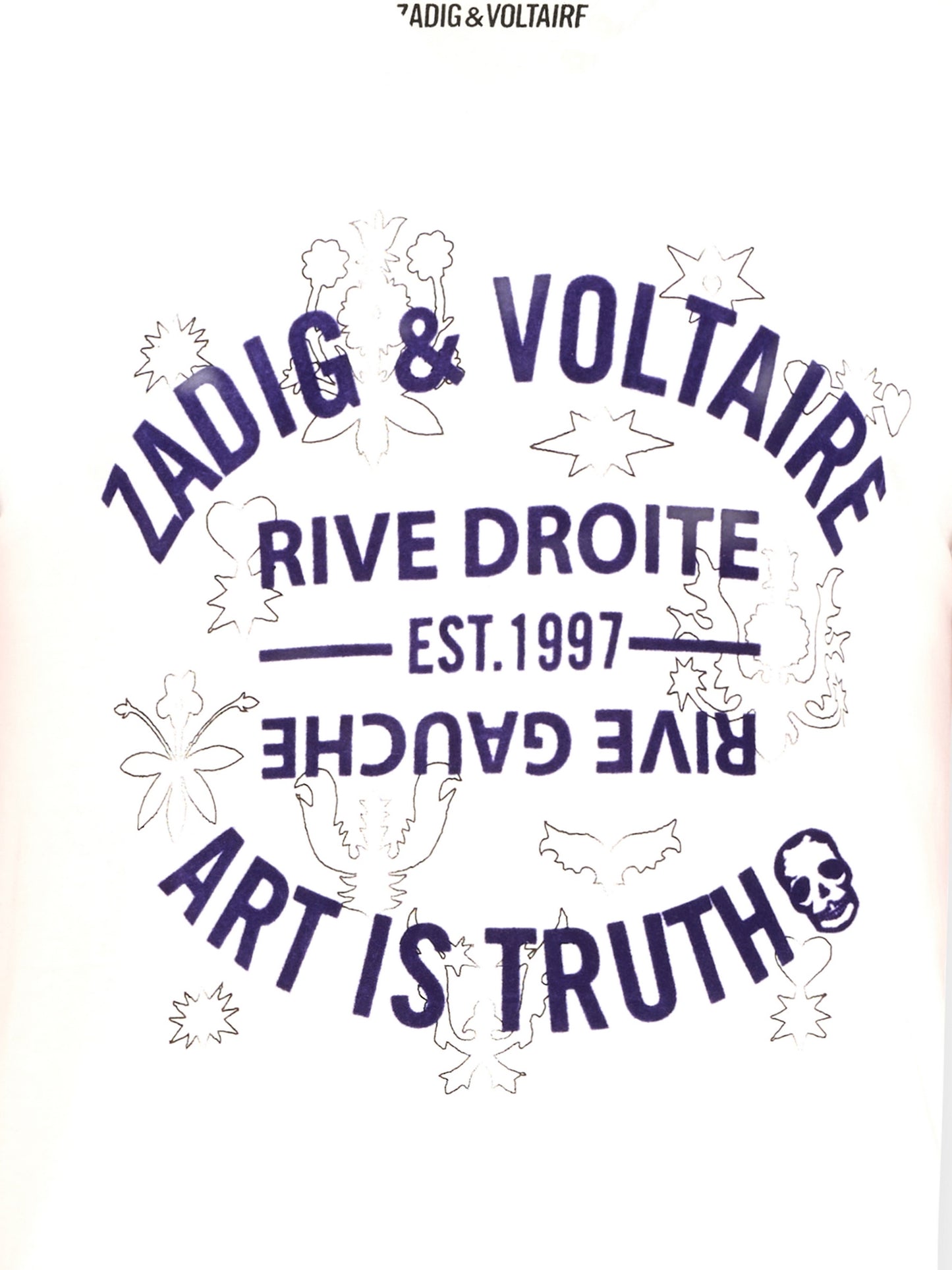 T-shirt bianca per bambina con logo blu,Zadig & Voltaire Kids,X60463 10P
