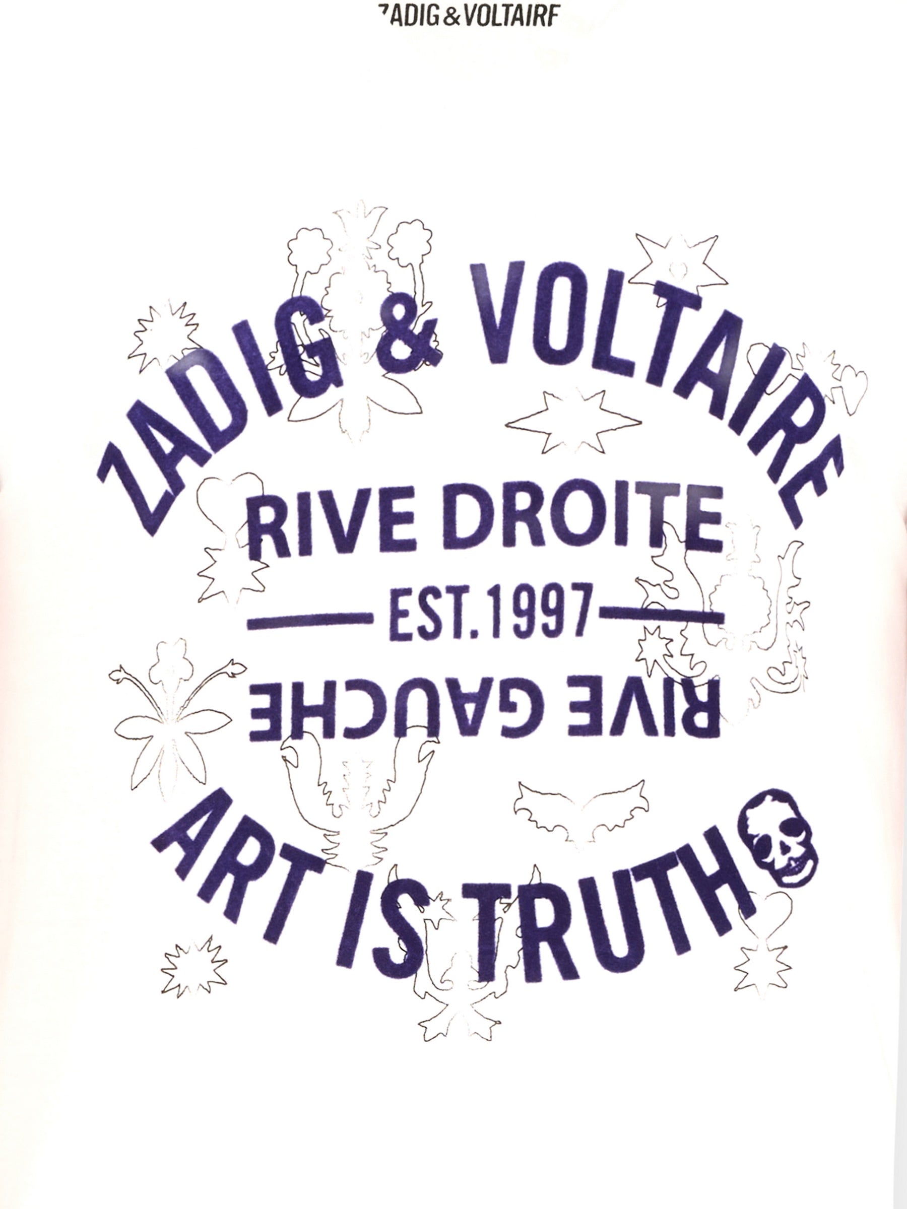 T-shirt bianca per bambina con logo blu,Zadig & Voltaire Kids,X60463 10P