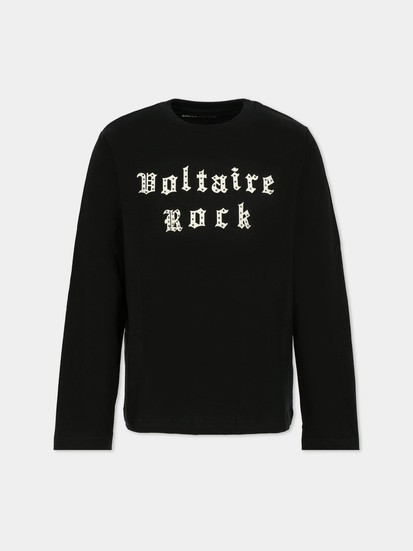 T-shirt nera per bambino con logo,Zadig & Voltaire Kids,X60485 09B