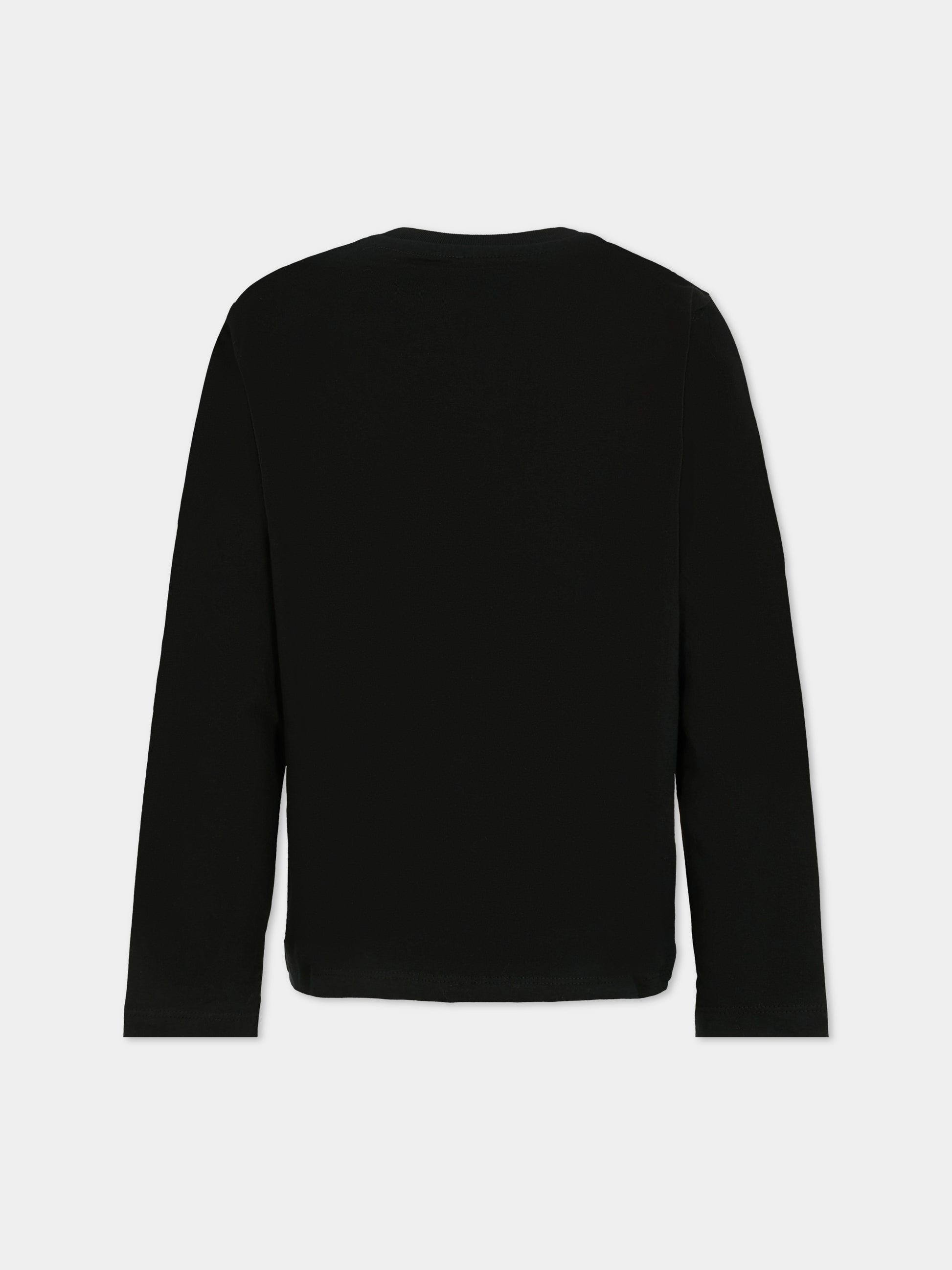 T-shirt nera per bambino con logo,Zadig & Voltaire Kids,X60485 09B