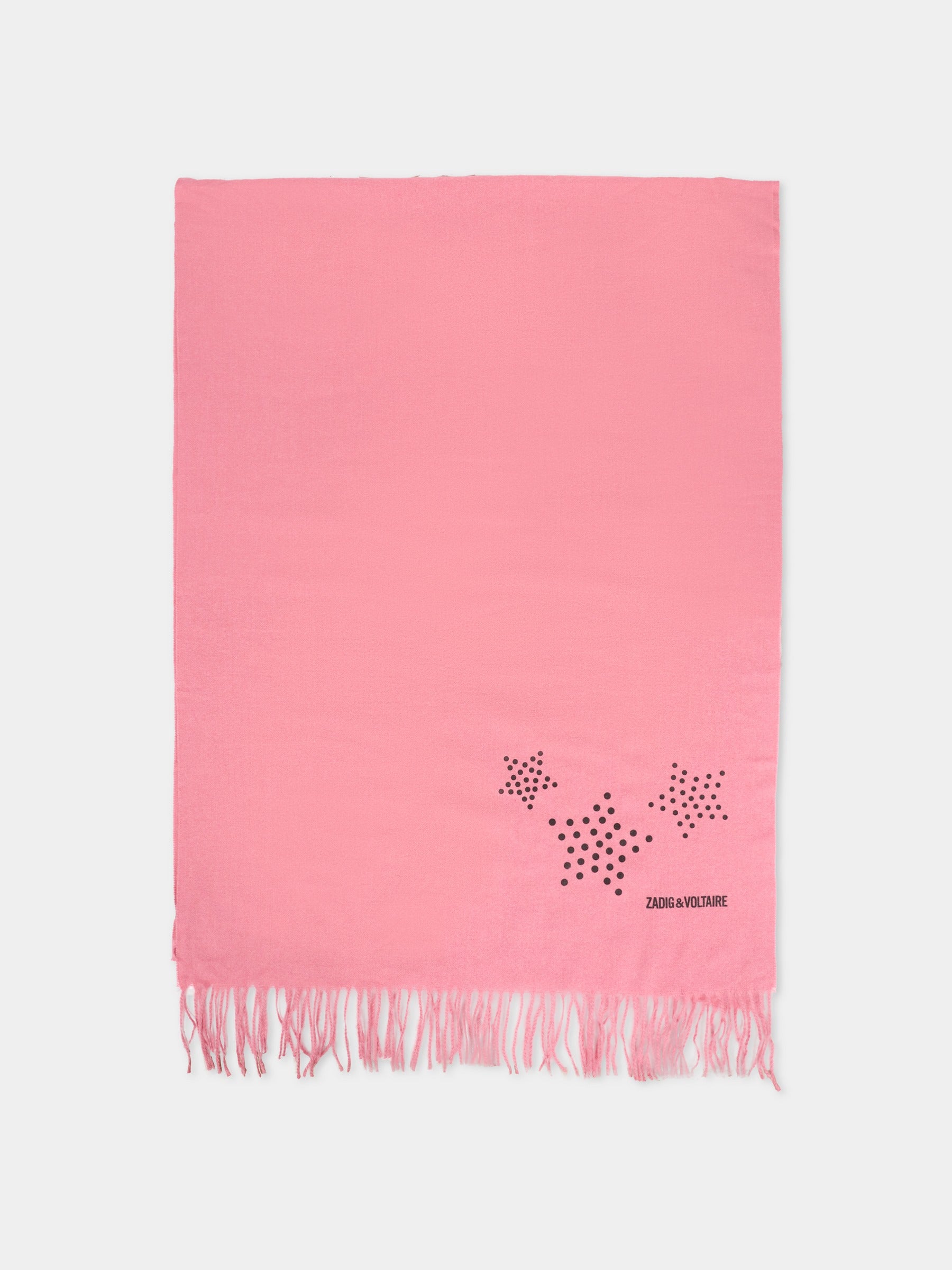 Sciarpa rosa per bambina con stelle,Zadig & Voltaire Kids,X60503 47Z