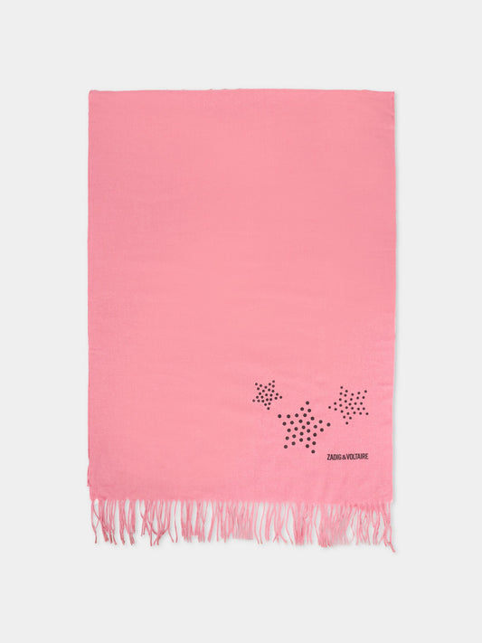 Sciarpa rosa per bambina con stelle,Zadig & Voltaire Kids,X60503 47Z