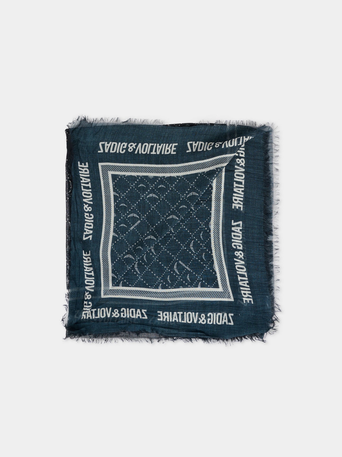 Sciarpa nera per bambina con ali all over,Zadig & Voltaire Kids,X60507 09B