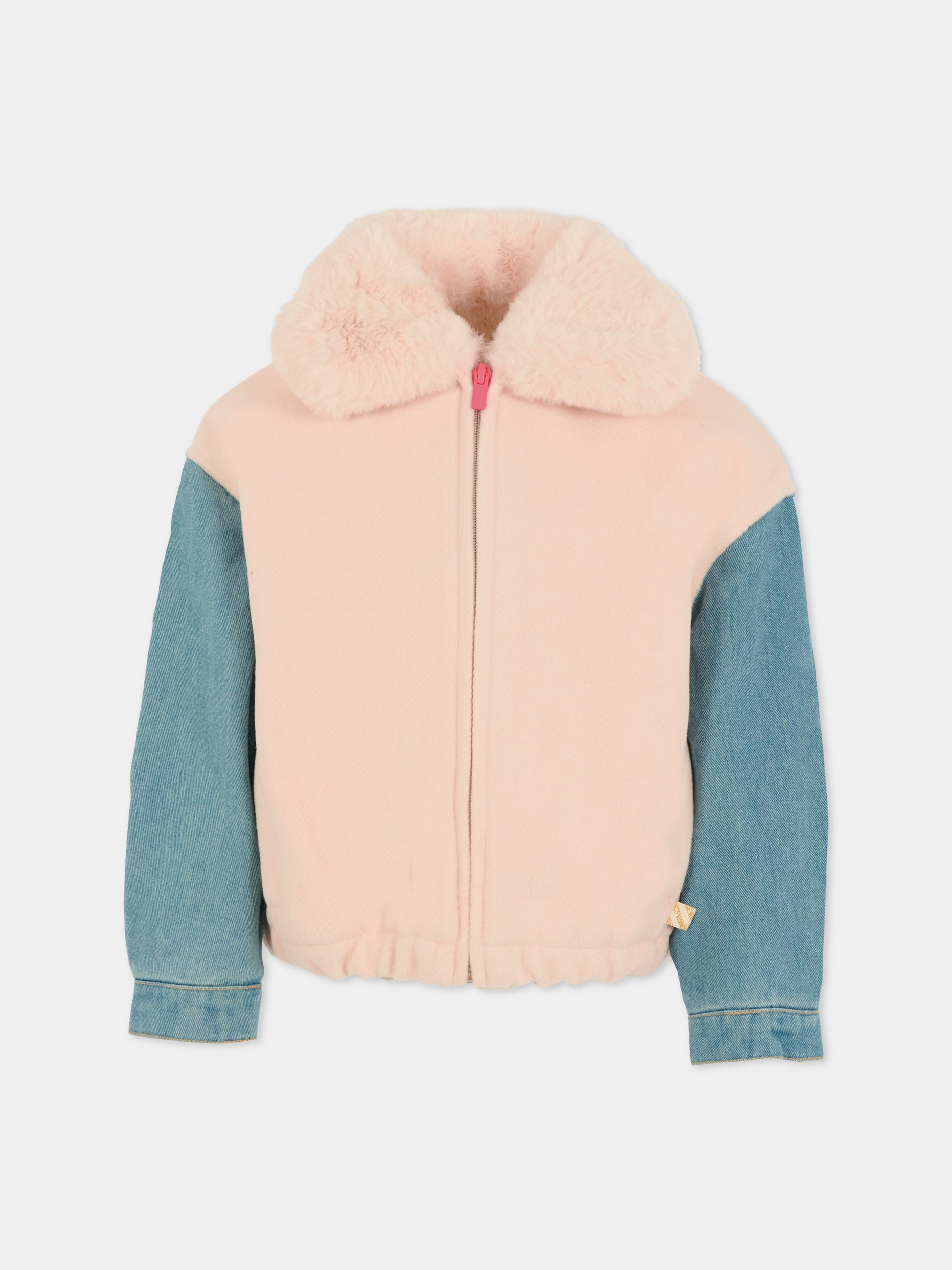 Giubbotto rosa per bambina con scritta,Billieblush,U21599 47V