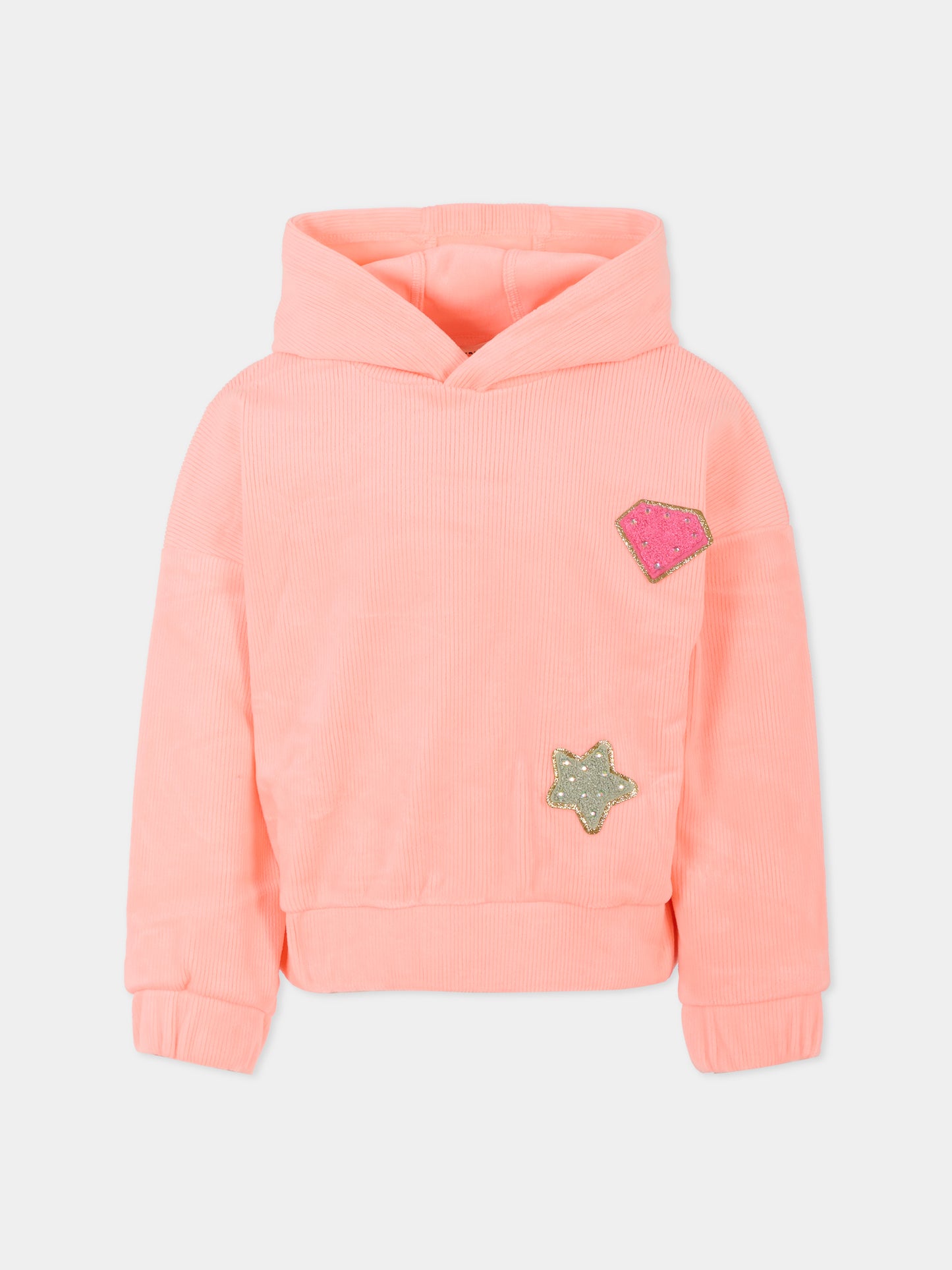 Felpa rosa per bambina con stella,Billieblush,U21604 408