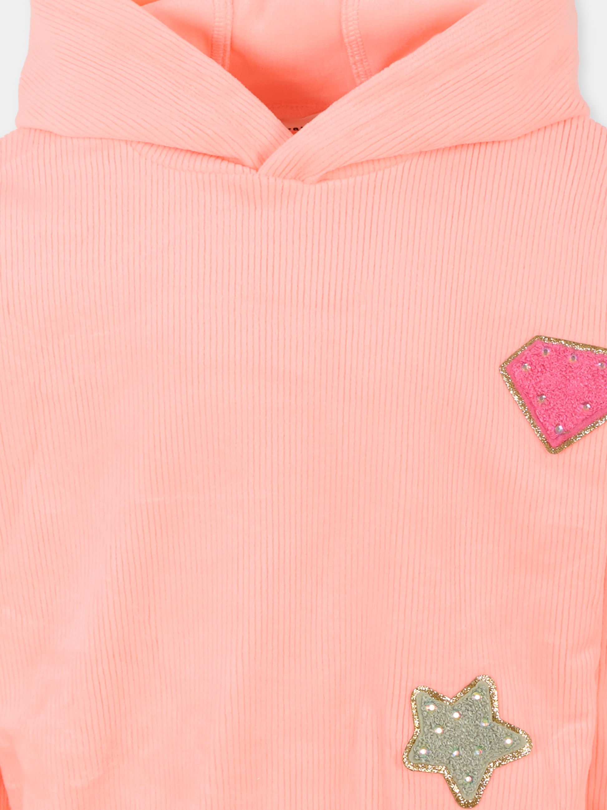 Felpa rosa per bambina con stella,Billieblush,U21604 408