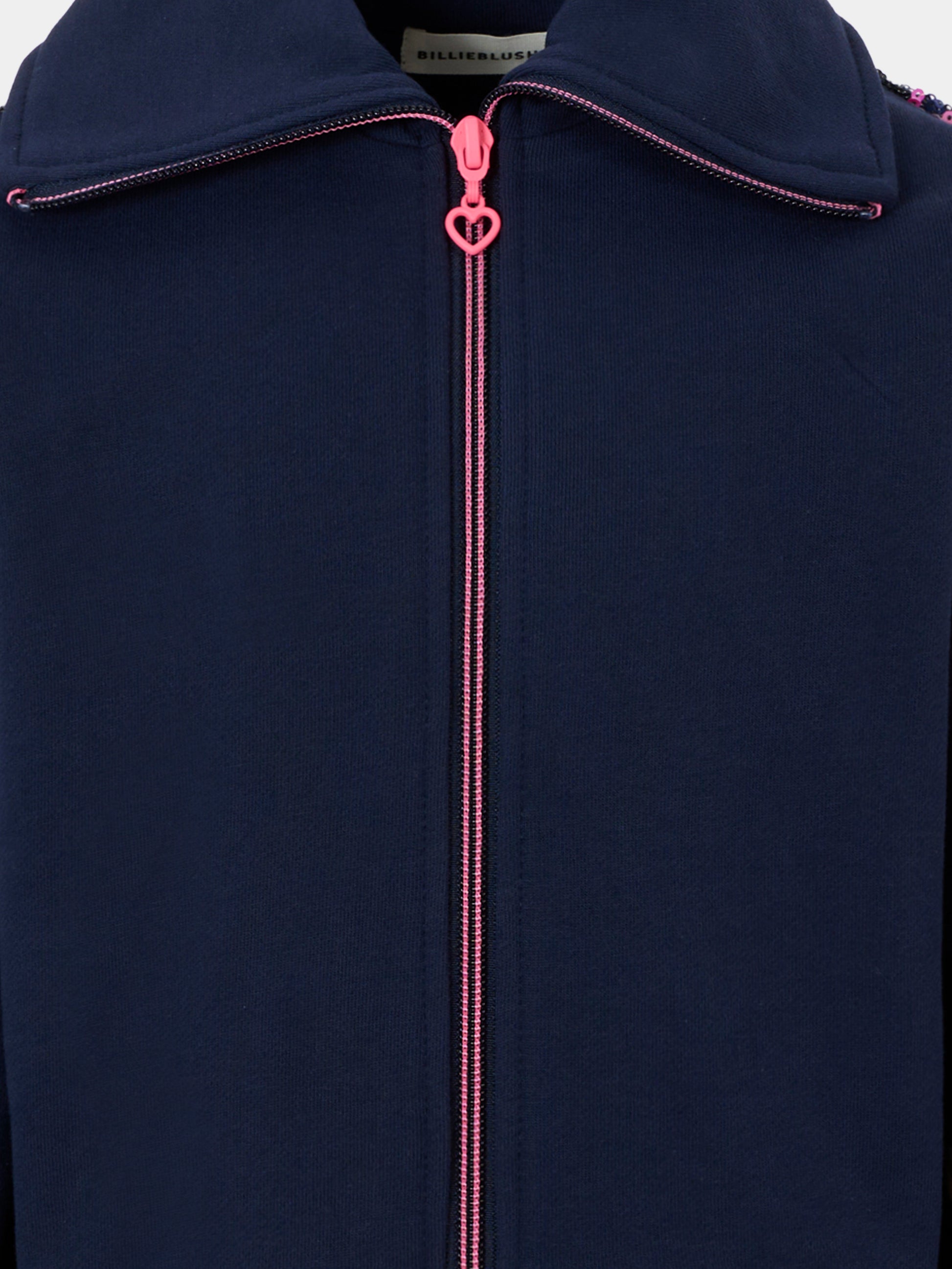 Felpa blu per bambina con cuori,Billieblush,U21605 85T