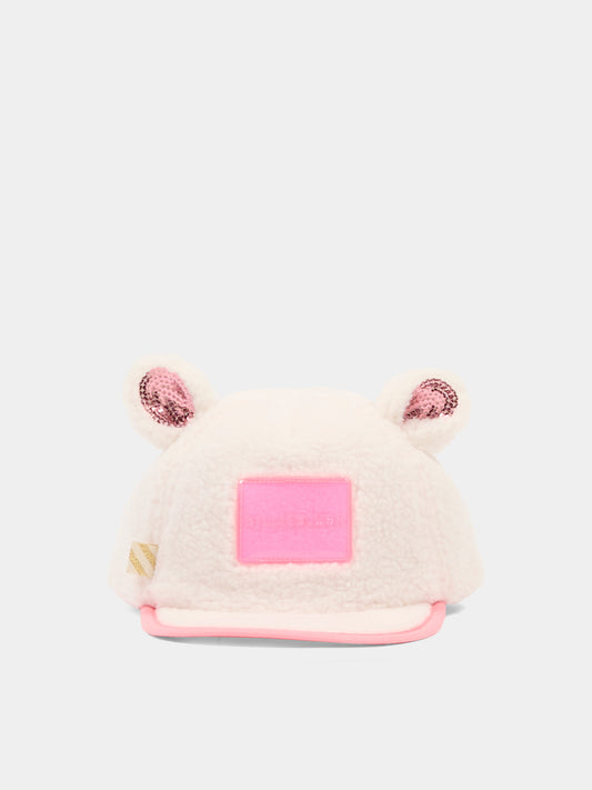 Cappello avorio per bambina con paillettes,Billieblush,U21625 121