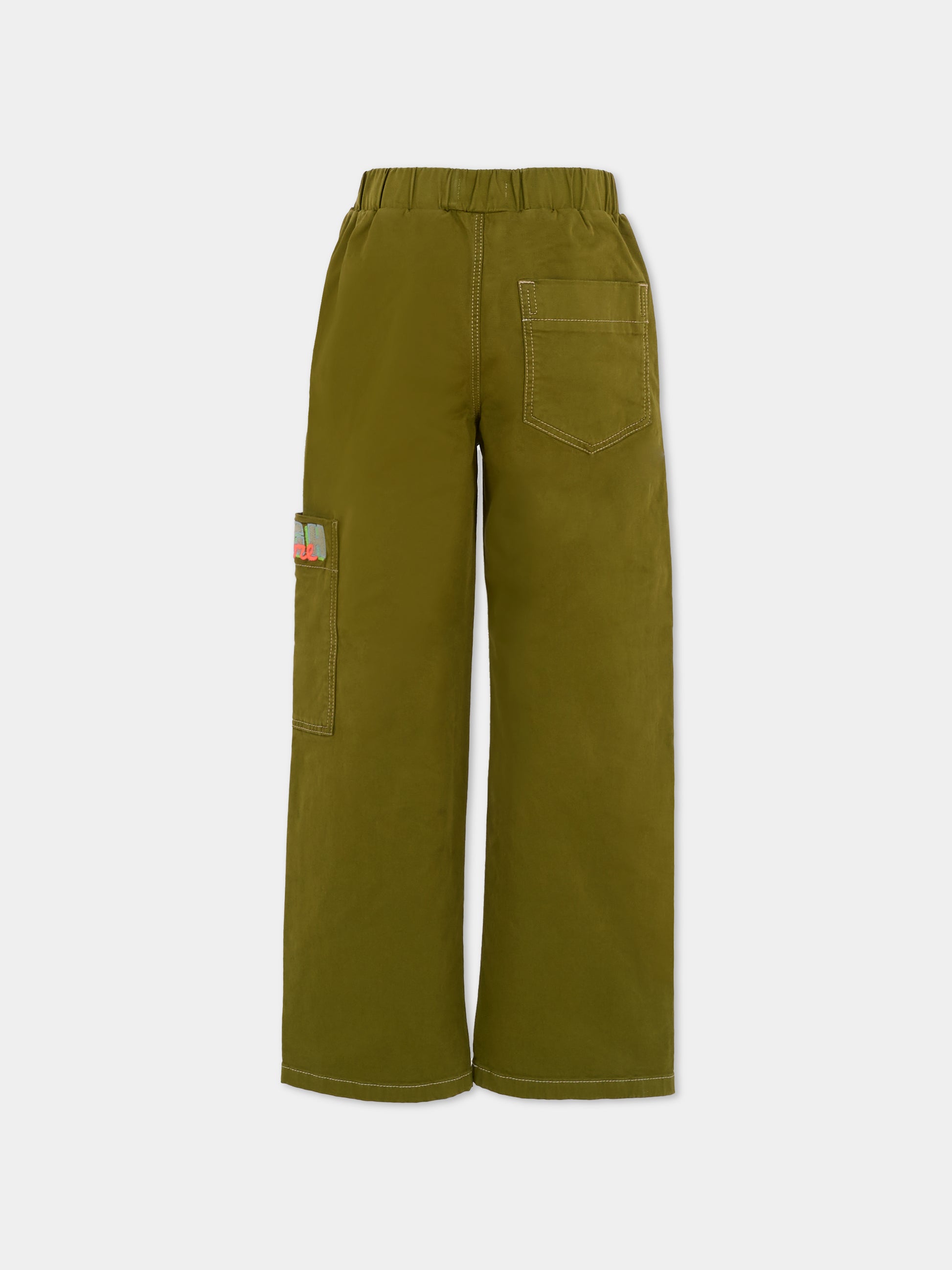 Pantaloni verdi per bambino con ricamo,Billieblush,U21202 64T