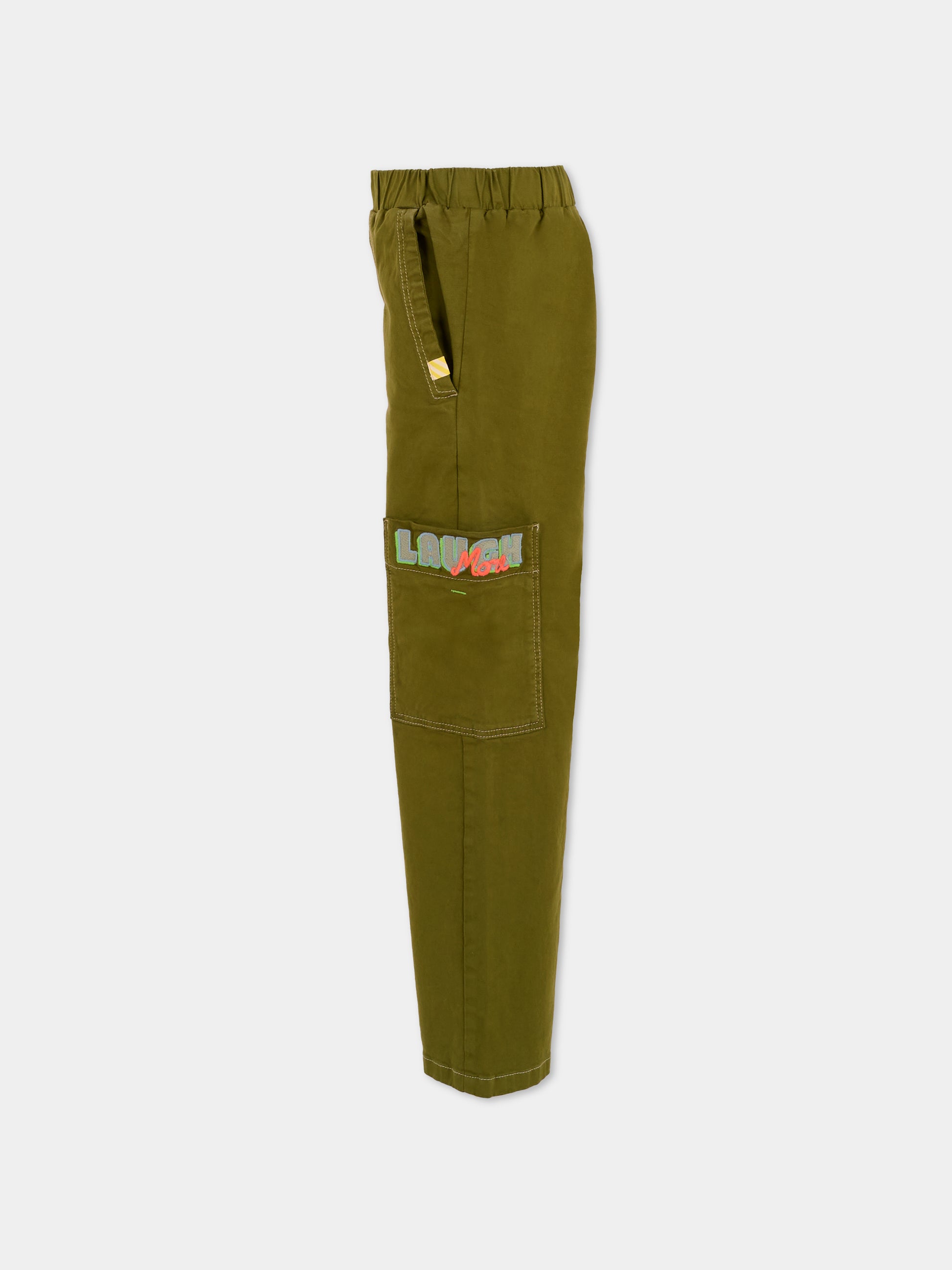 Pantaloni verdi per bambino con ricamo,Billieblush,U21202 64T