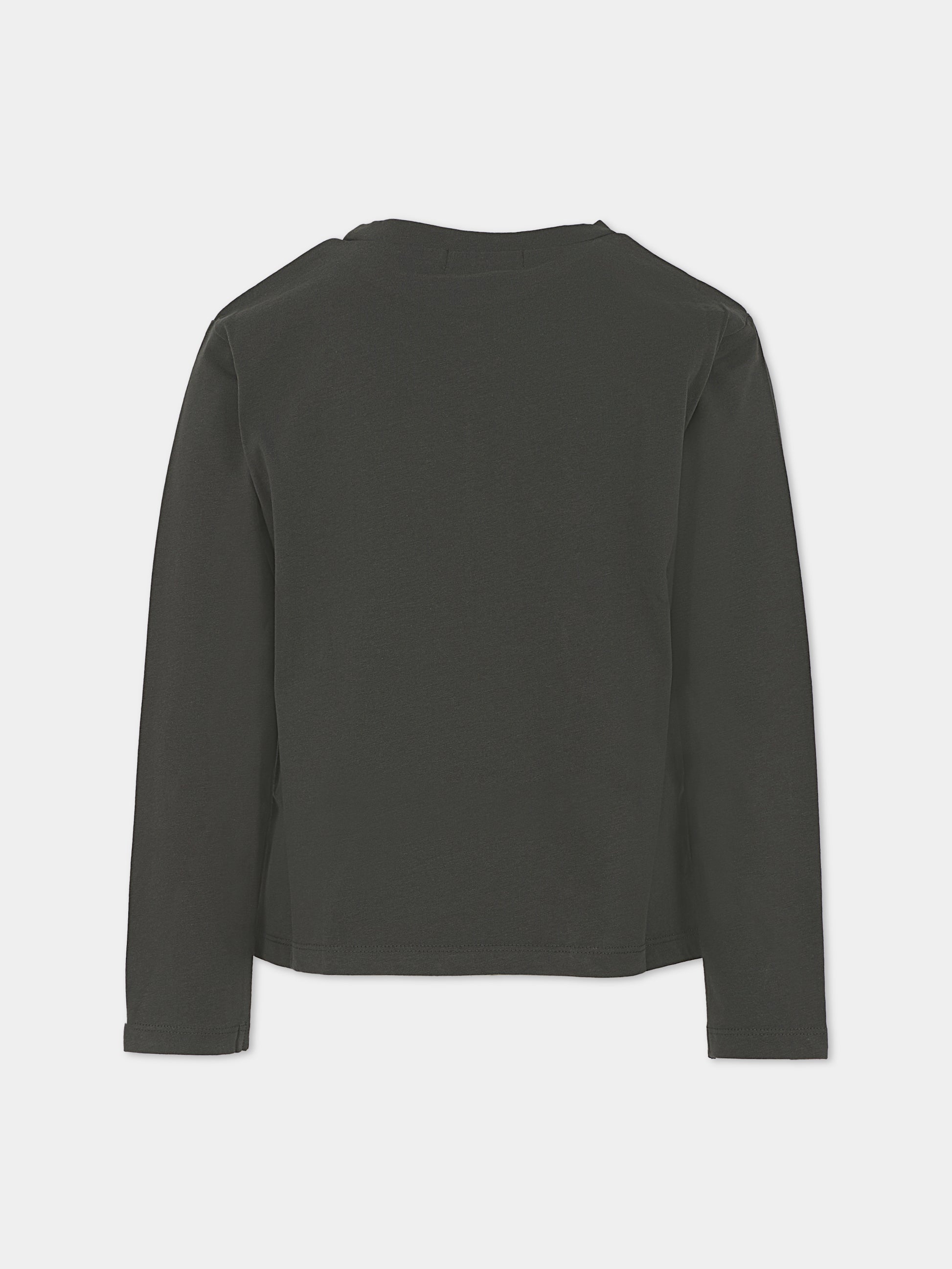 T-shirt girigia per bambina con stampa tigre,Billieblush,U21226 062