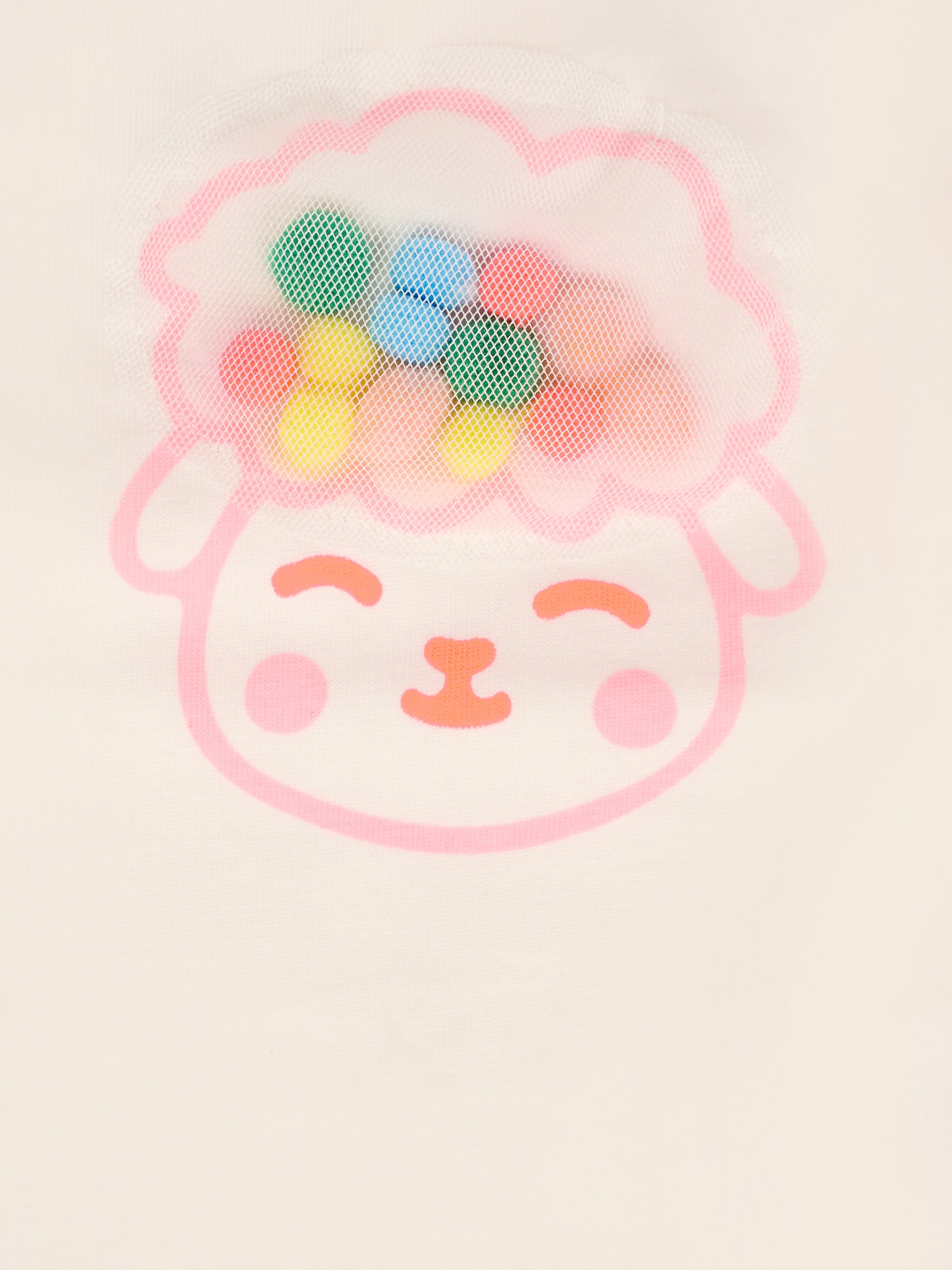 T-shirt avorio per neonata con pecora,Billieblush,U21262 121