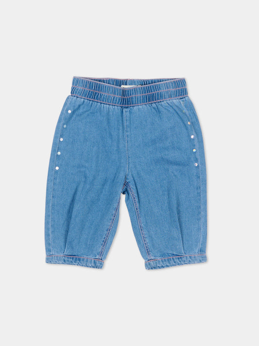 Jeans denim per neonata con pois,Billieblush,U21273 Z13