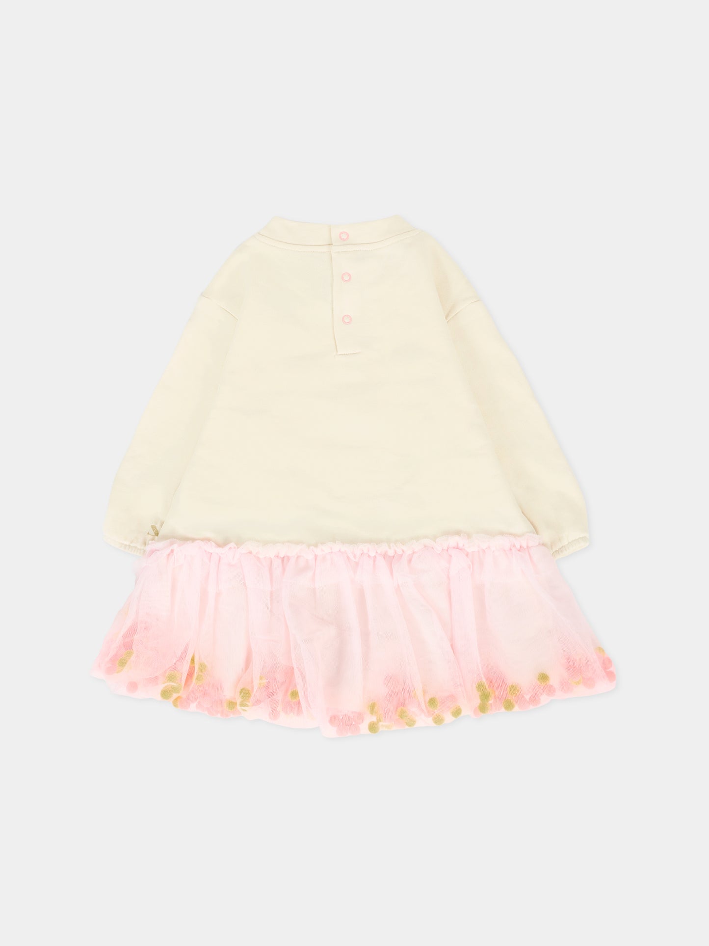 Vestito avorio per neonata con pecora,Billieblush,U21281 243