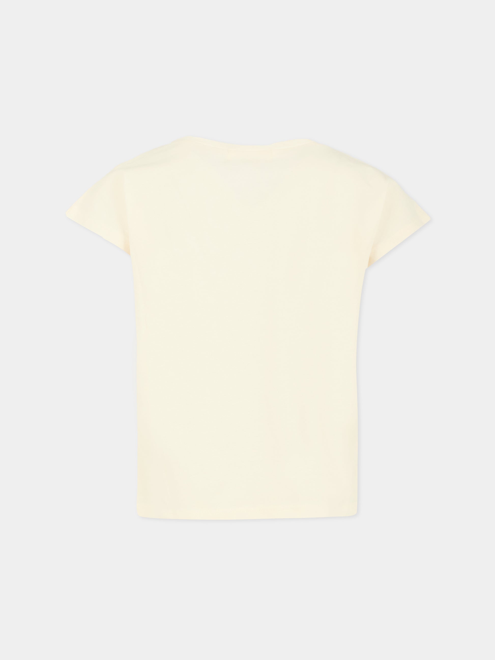 T-shirt avorio per bambina con cactus,Billieblush,U21422 121