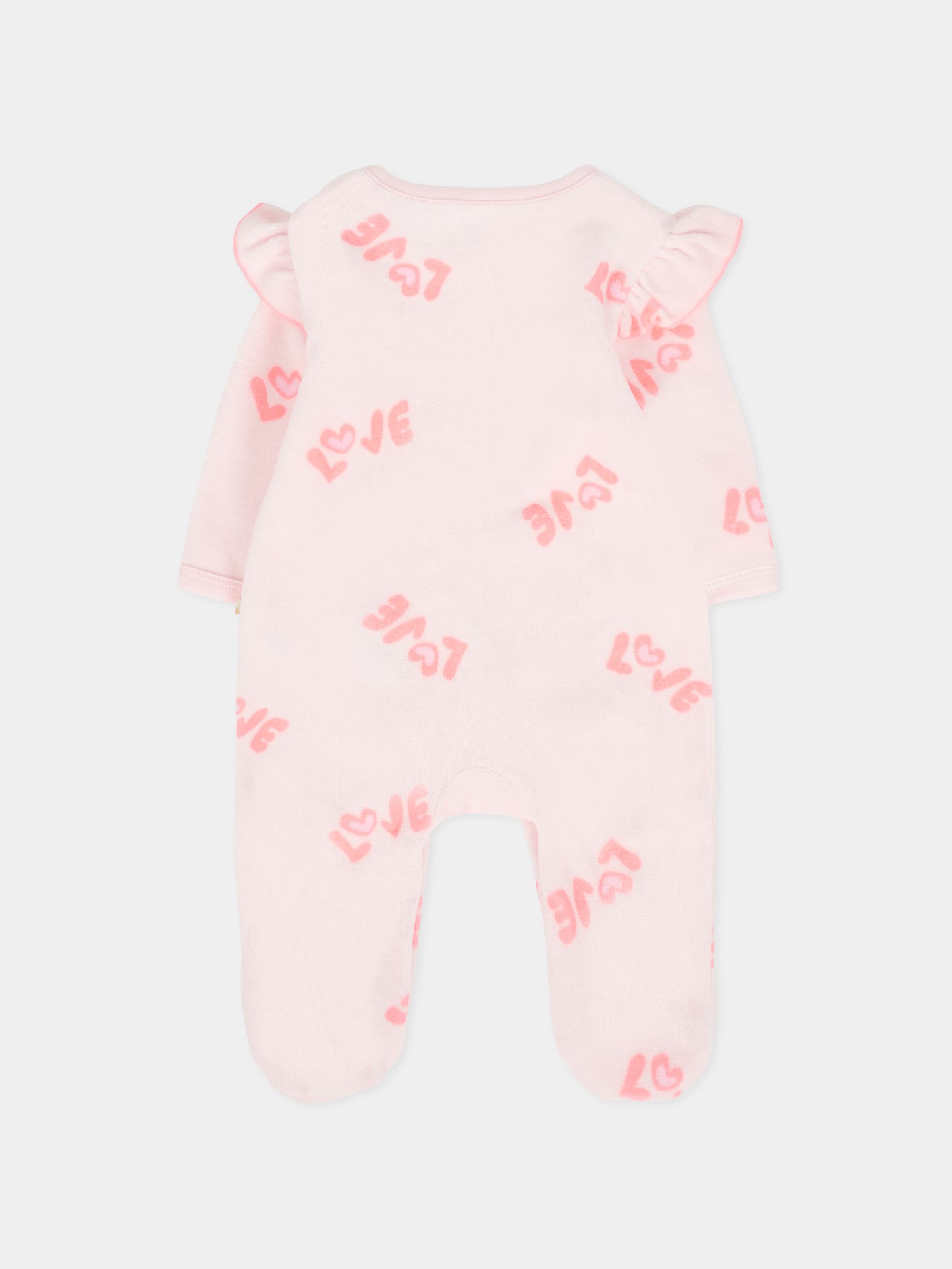 Set tutina rosa per neonata con scritta all over,Billieblush,U21440 450