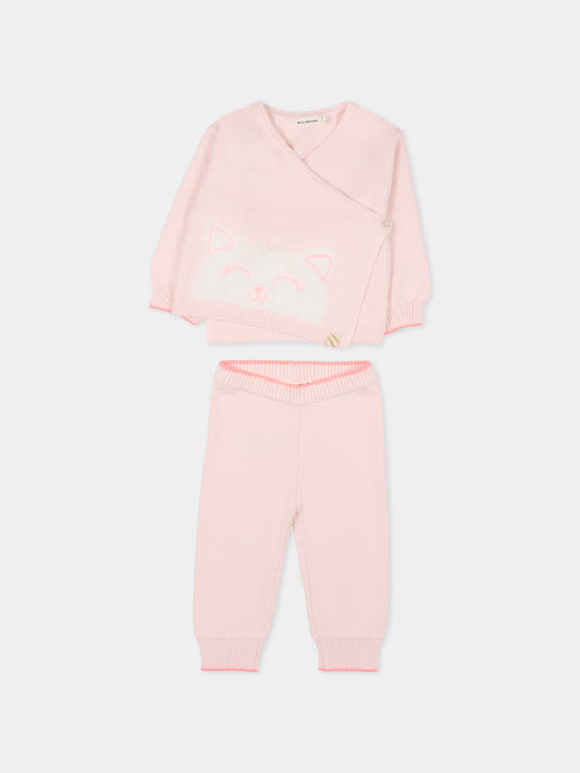 Completo nascita rosa per neonata con gatto,Billieblush,U21444 450