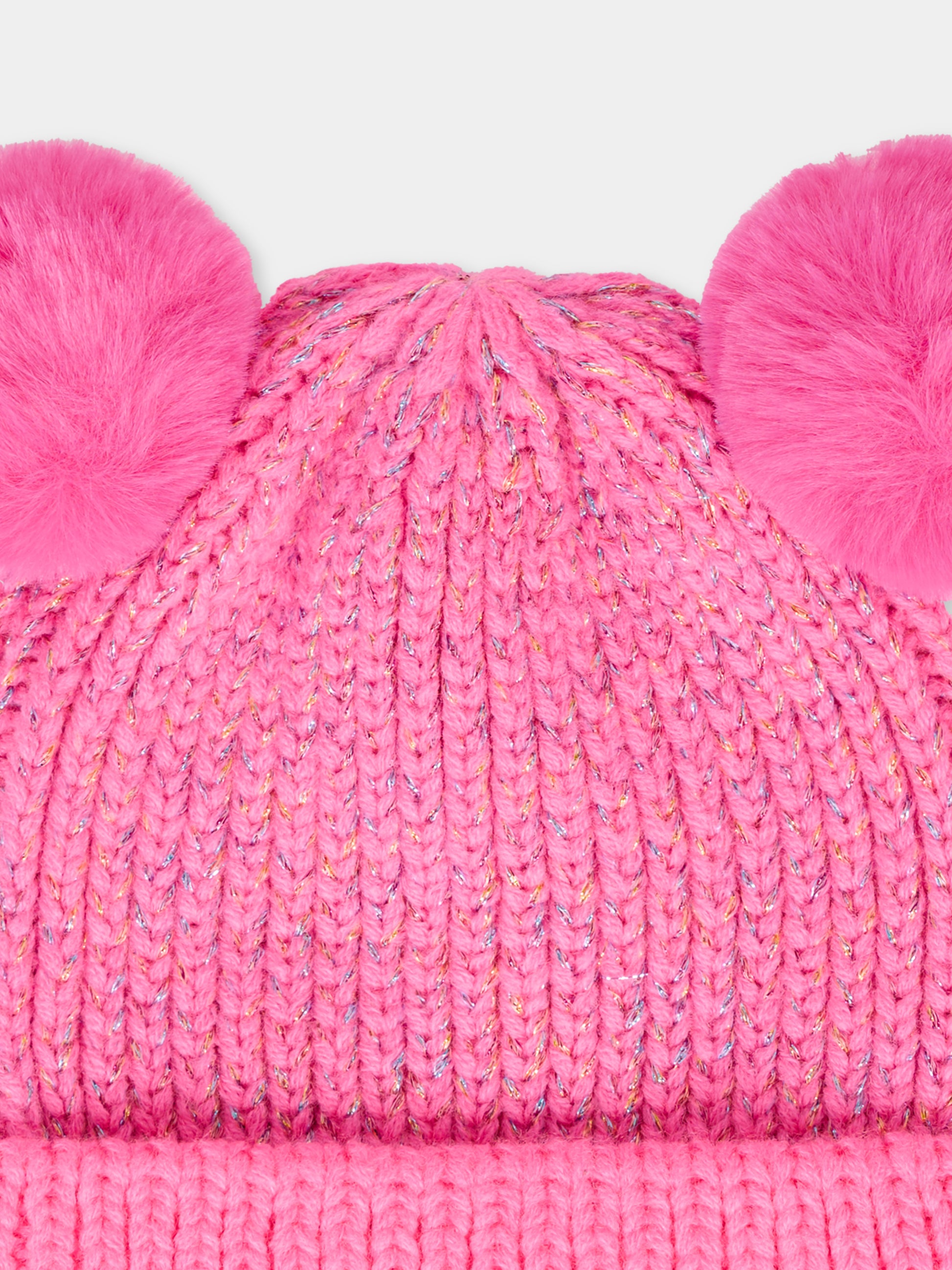 Berretto rosa per bambina con pompon,Billieblush,U21508 473