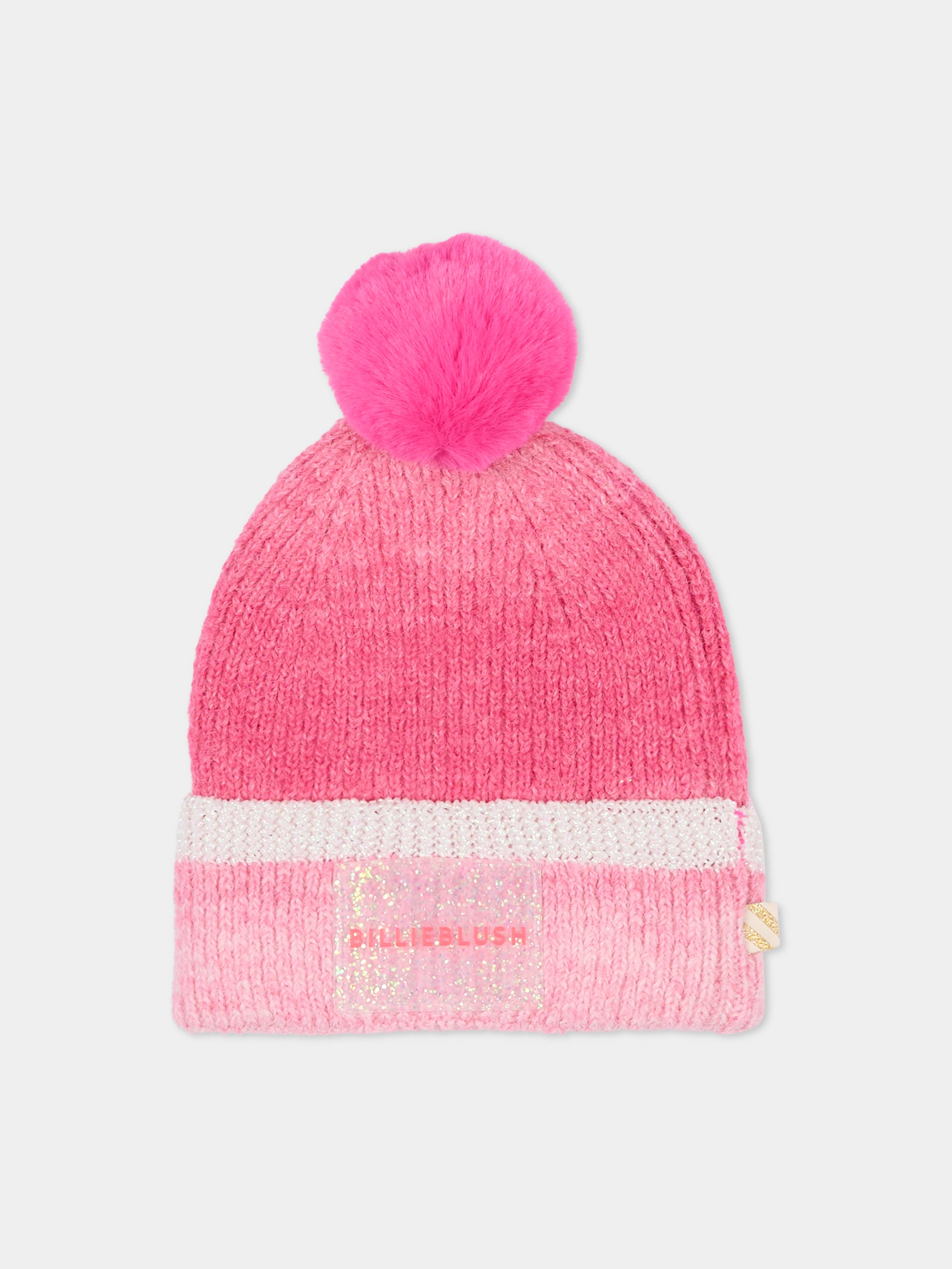 Berretto rosa per bambina con logo,Billieblush,U21511 473