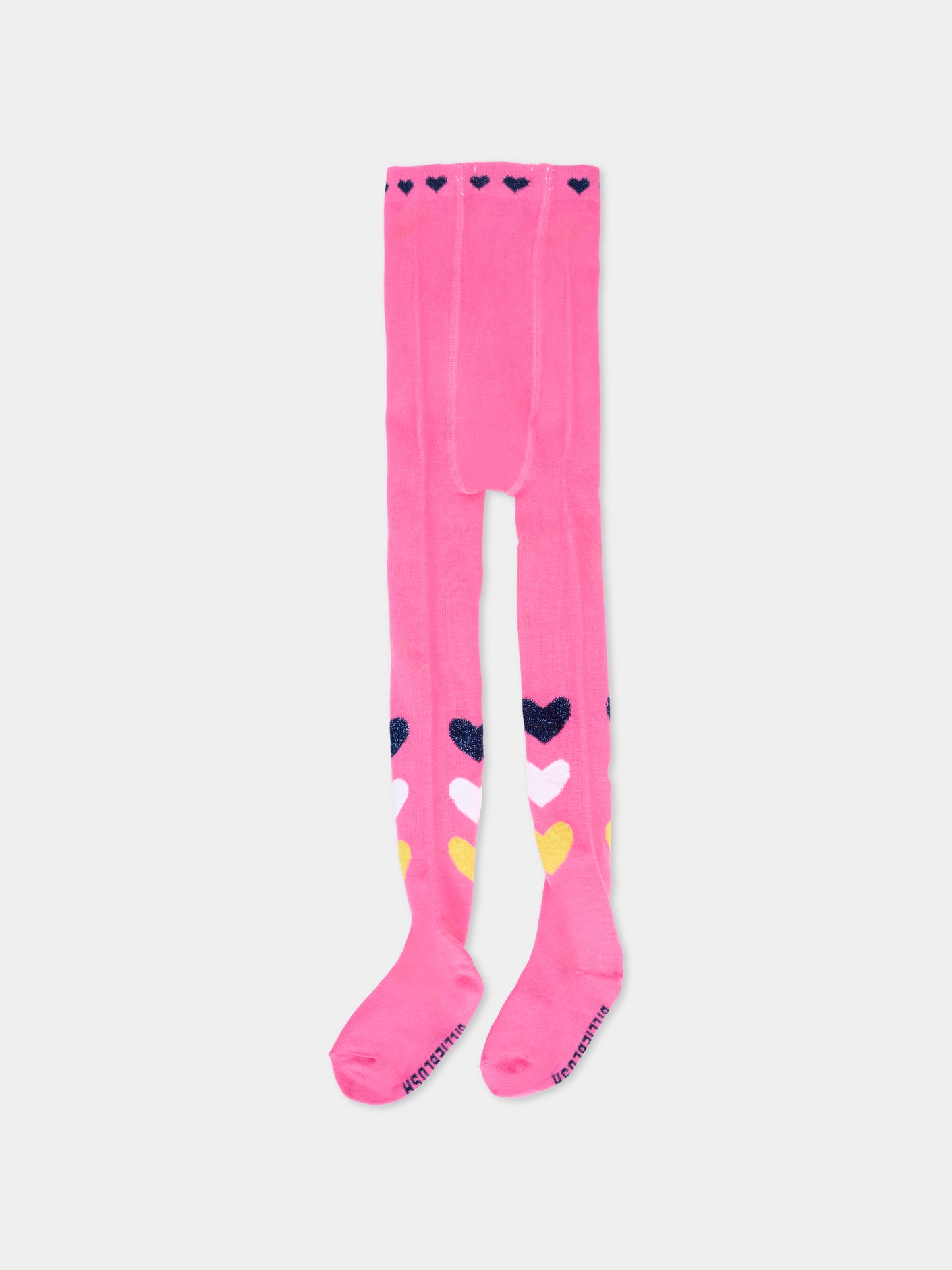 Collant rosa per bambina con cuori,Billieblush,U21515 473