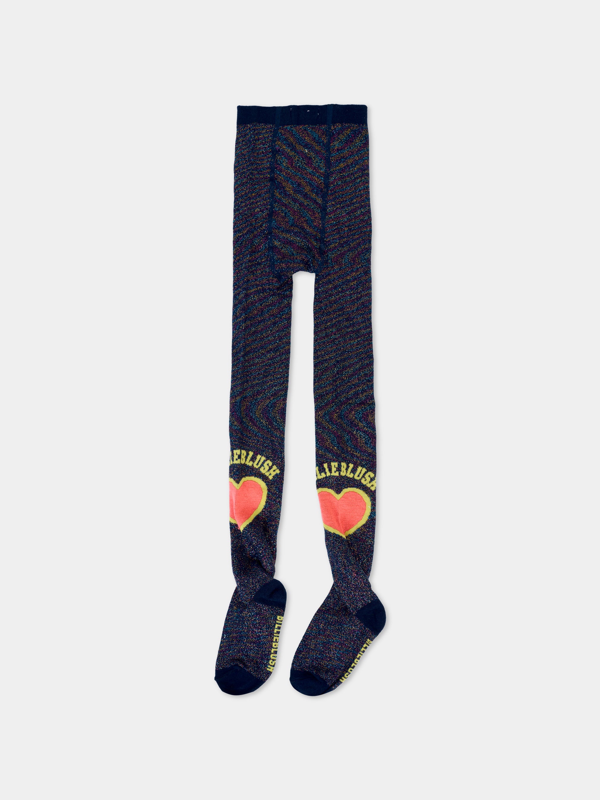 Collant blu per bambina con cuore,Billieblush,U21521 85T