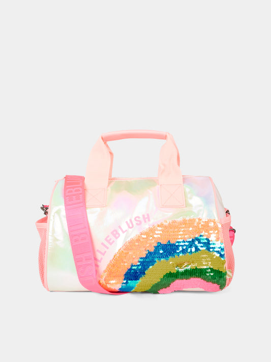 Borsa bowling rosa per bambina con arcobaleno,Billieblush,U21544 111
