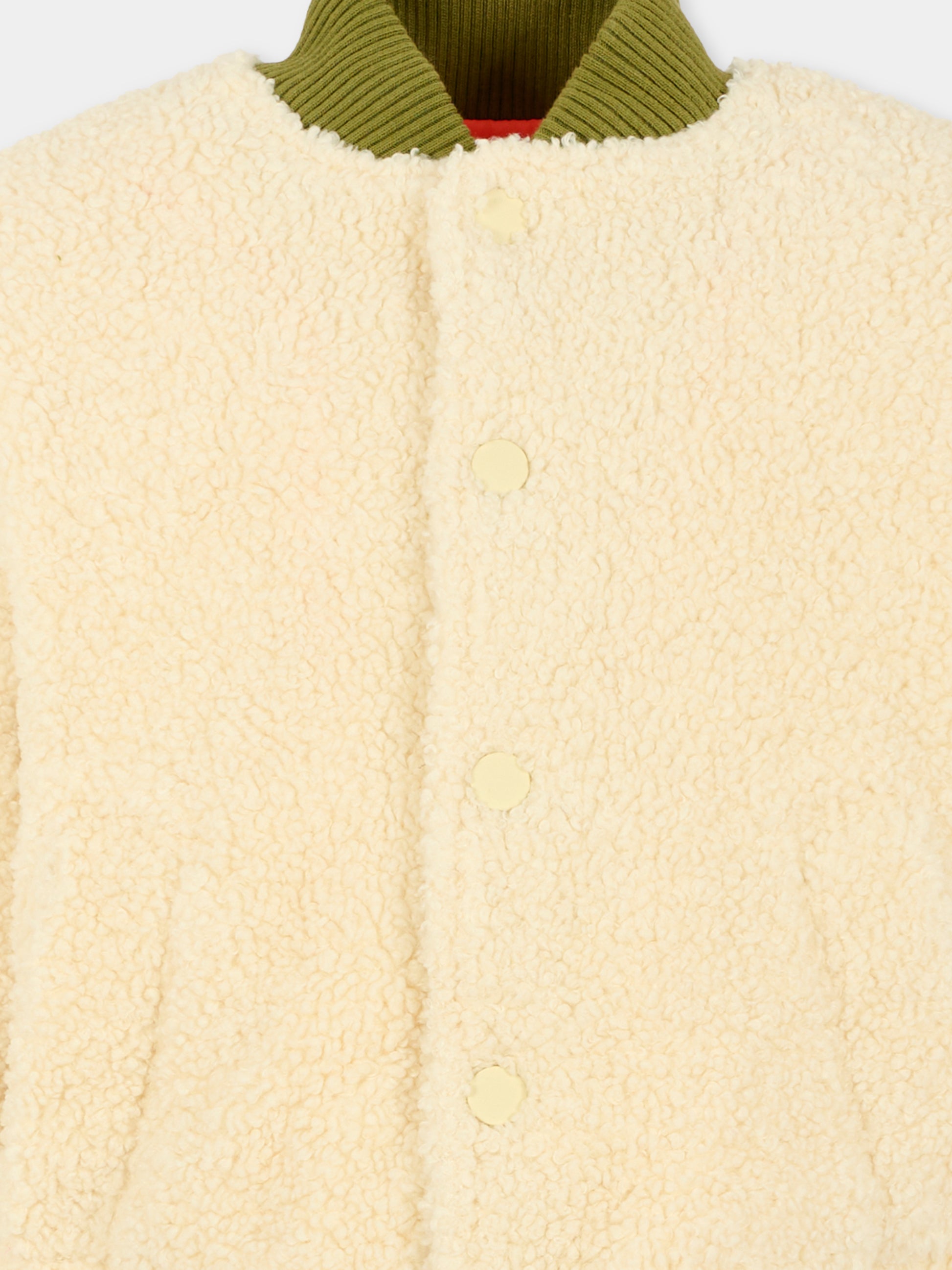 Ecopelliccia avorio per bambino con scritta,Billieblush,U21572 22A