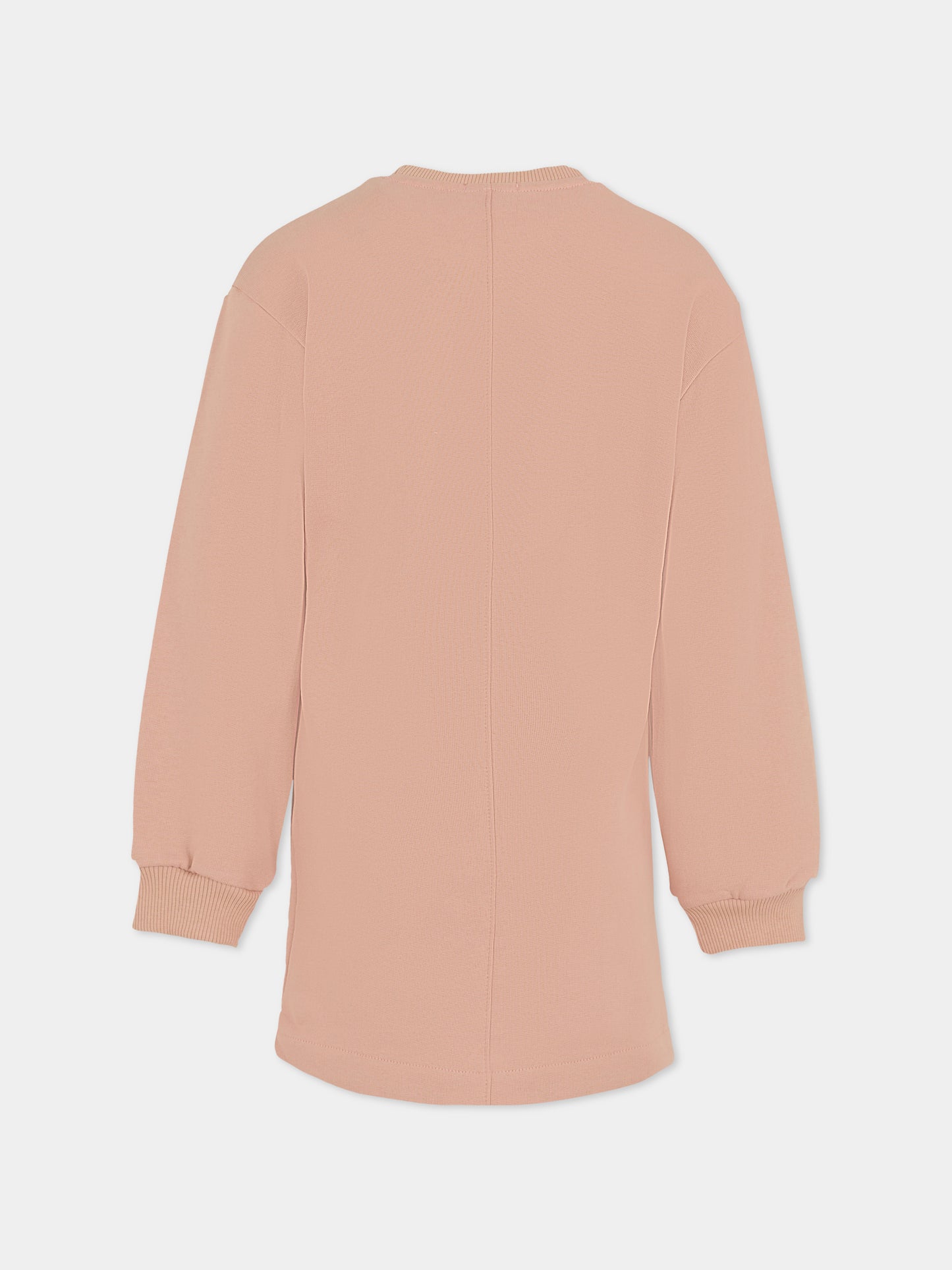 Pink dress for girl with logo
