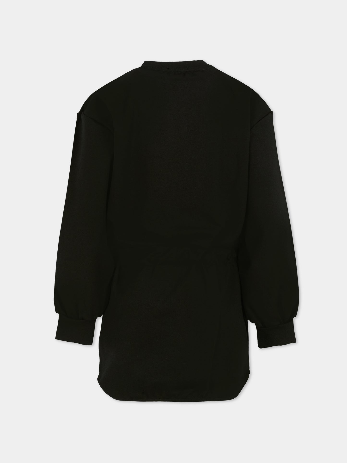 Black dress for girl with logo