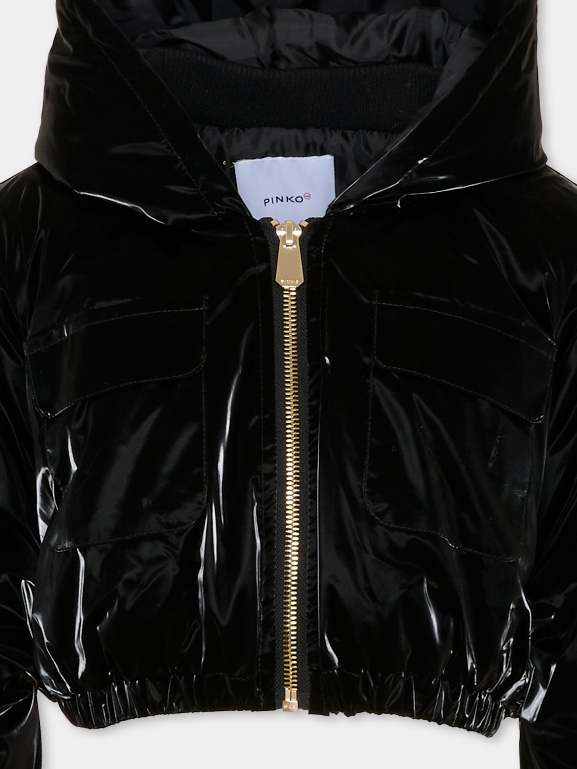 Giubbotto crop nero per bambina,Pinko,KFGB006.C.NY030.N000