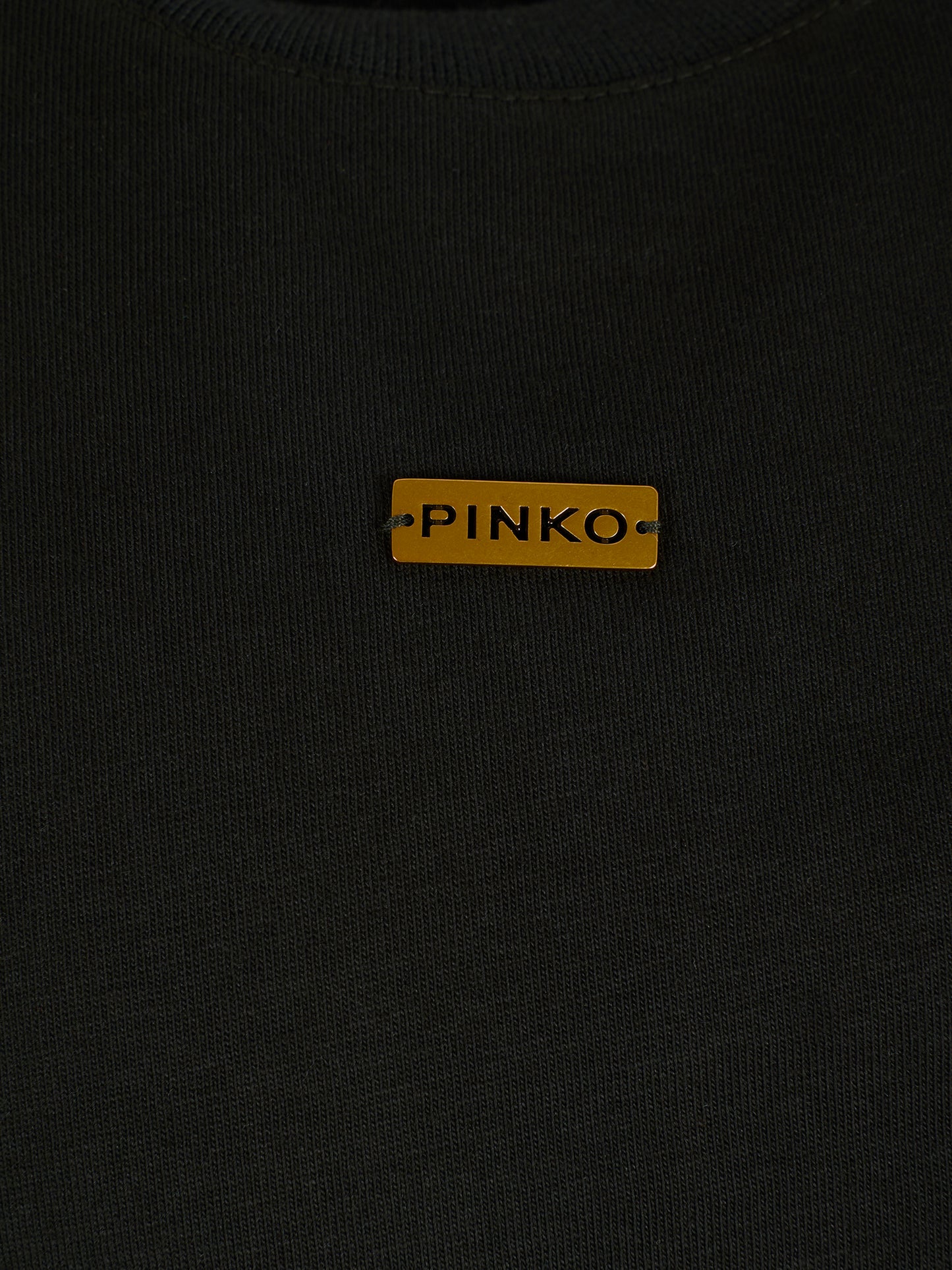 Black crop t-shirt for girl with logo