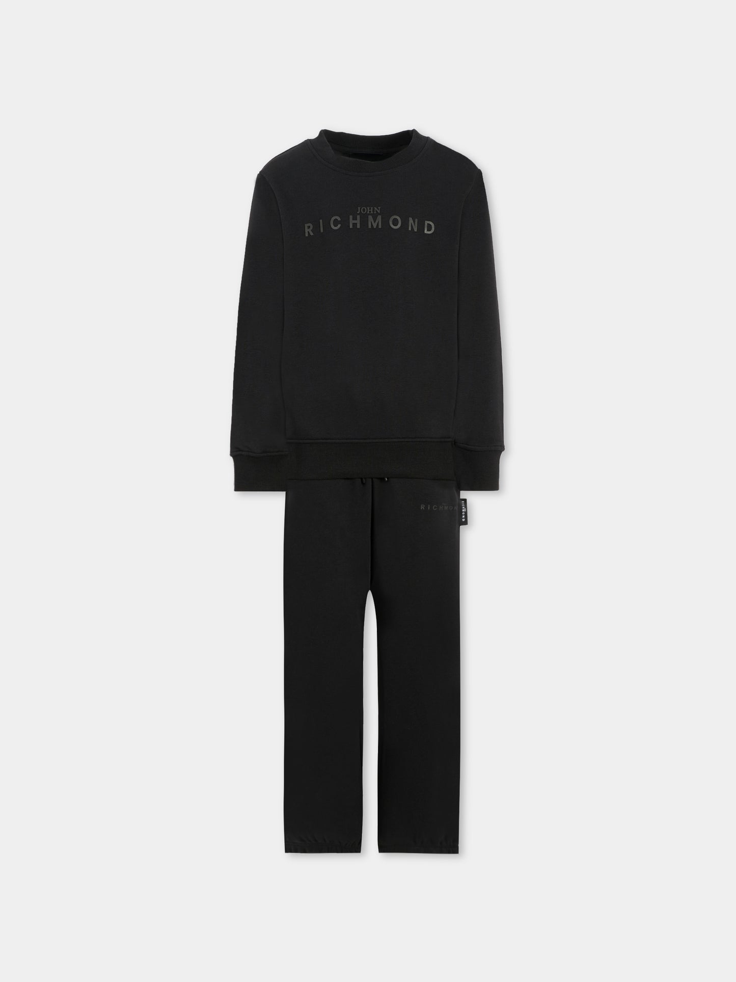 Completo nero per bambino con logo,Richmond,RBA25006CF BLACK